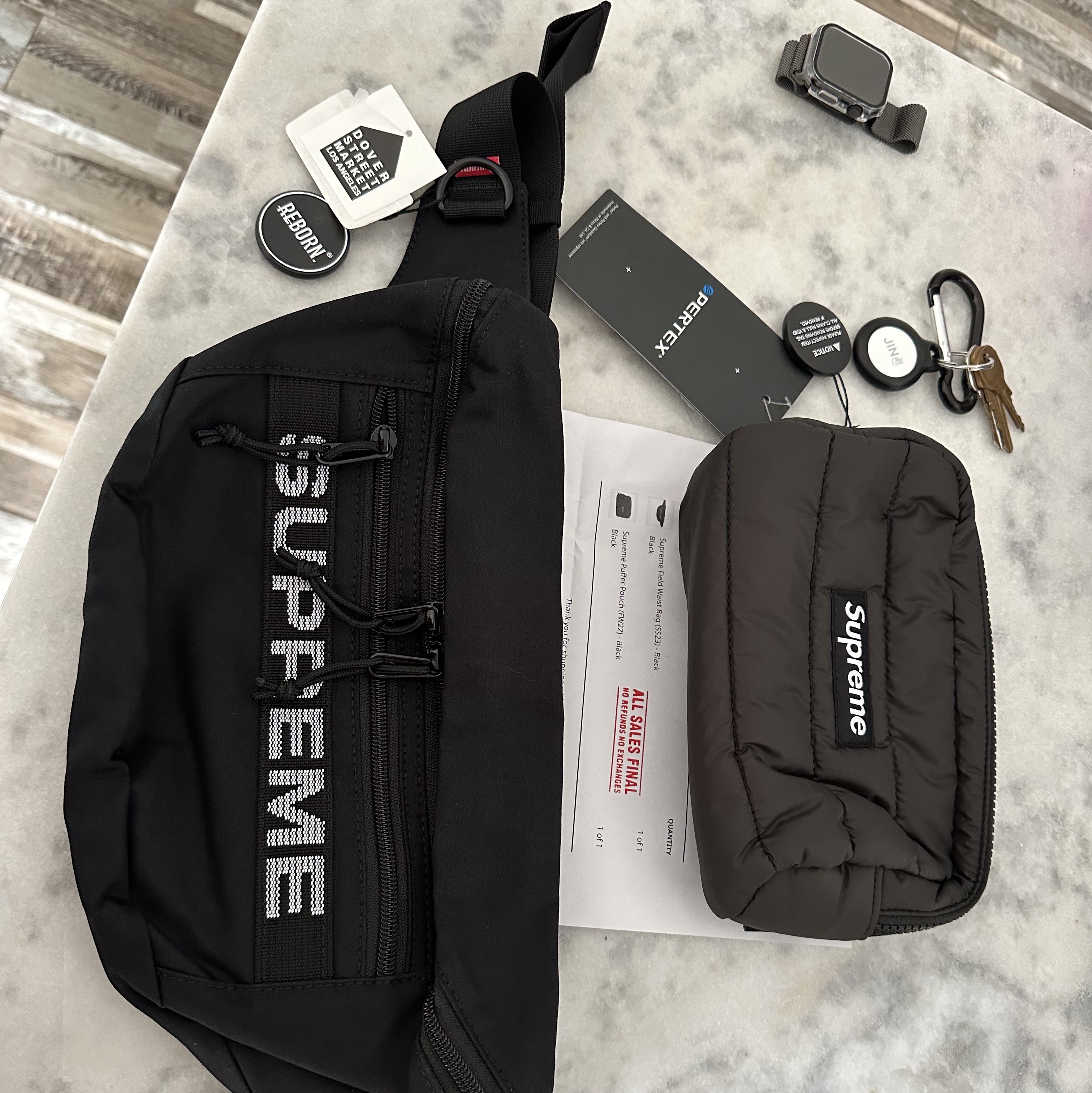 Supreme Field Waist Bag Black - 23SS 착용 스타일