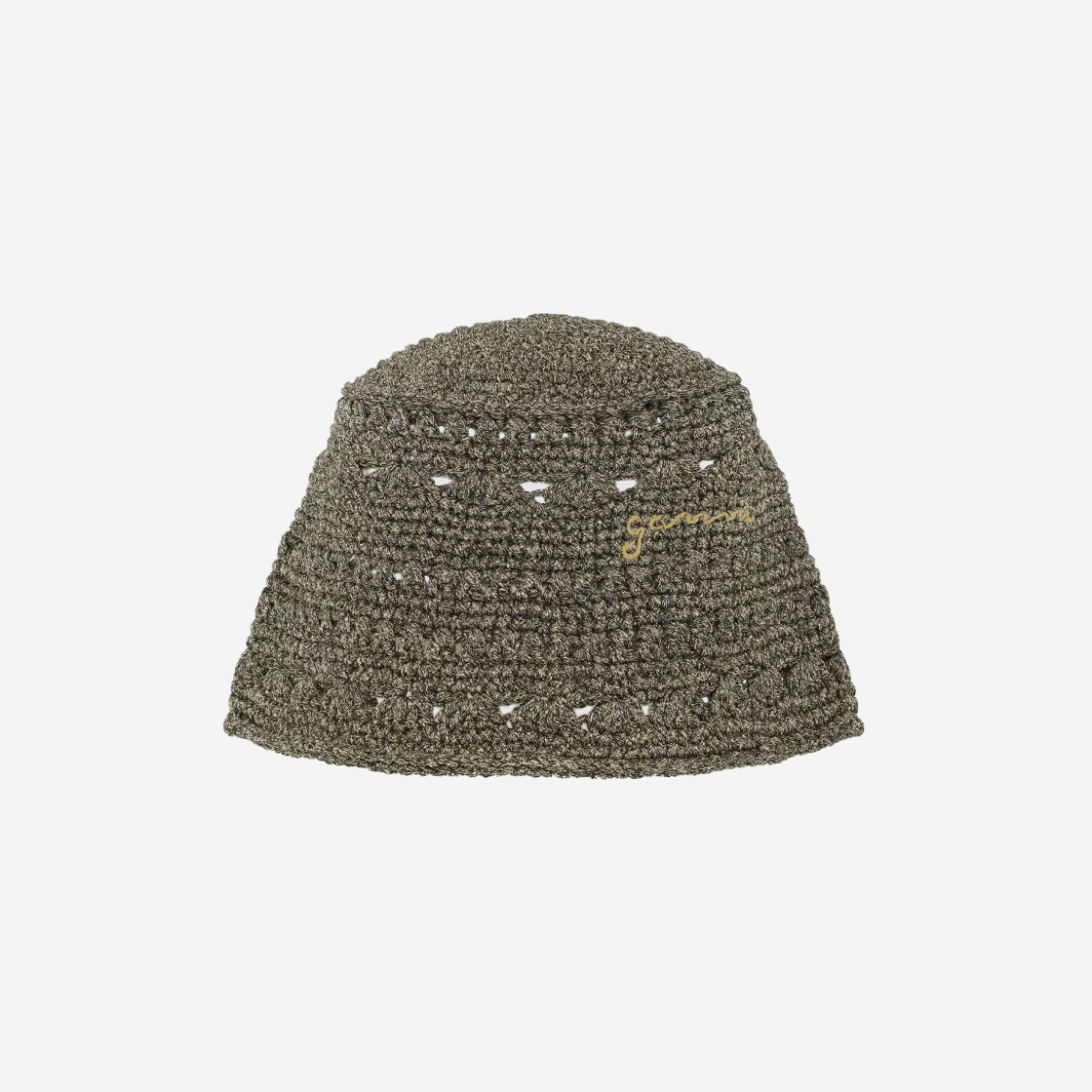 (W) GanniMetallic Crochet Bucket Hat Black 상세 이미지 1