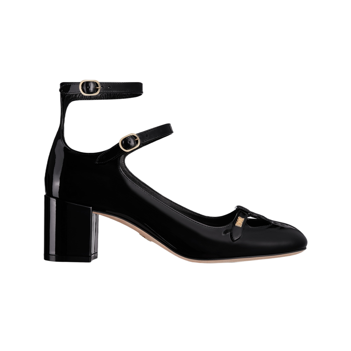 (W) 디올 에임 디올 펌프 블랙 페이턴트 카프스킨((W) Dior Aime Dior Pump Black Patent Calfskin) - 1
