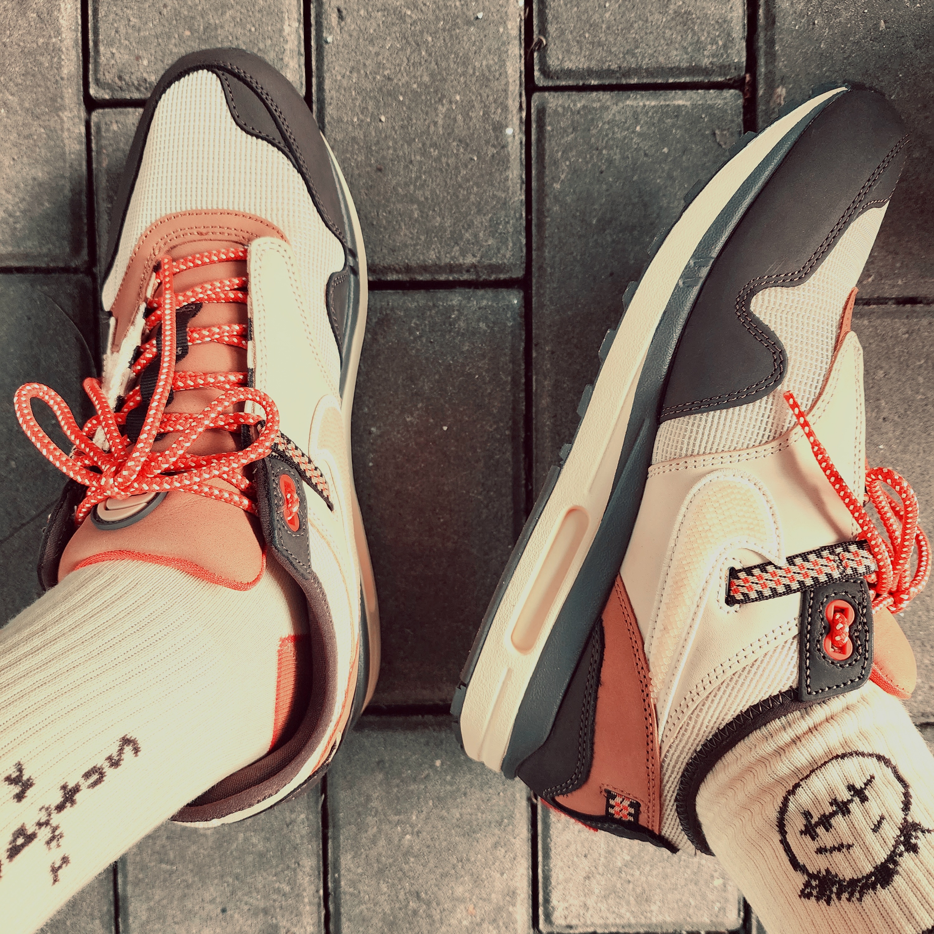 Nike x Travis Scott Air Max 1 Cact.us Brown 착용 스타일 - 1
