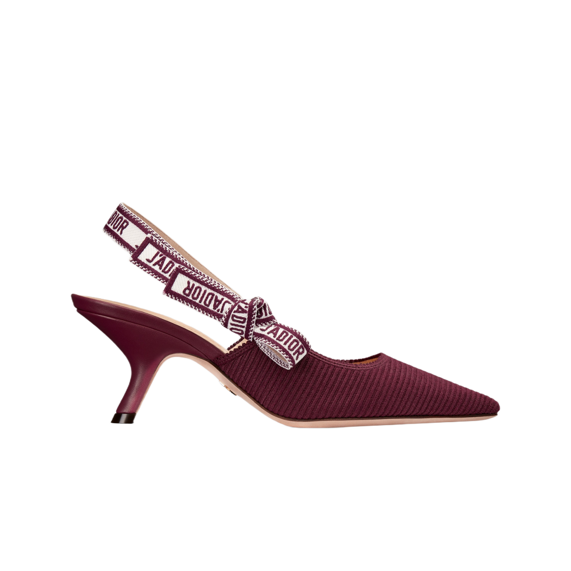 (W) 디올 자디올 슬링백 펌프스 퍼플 자수 코튼((W) Dior J'adior Slingback Pumps Purple Embroidered Cotton) - 1