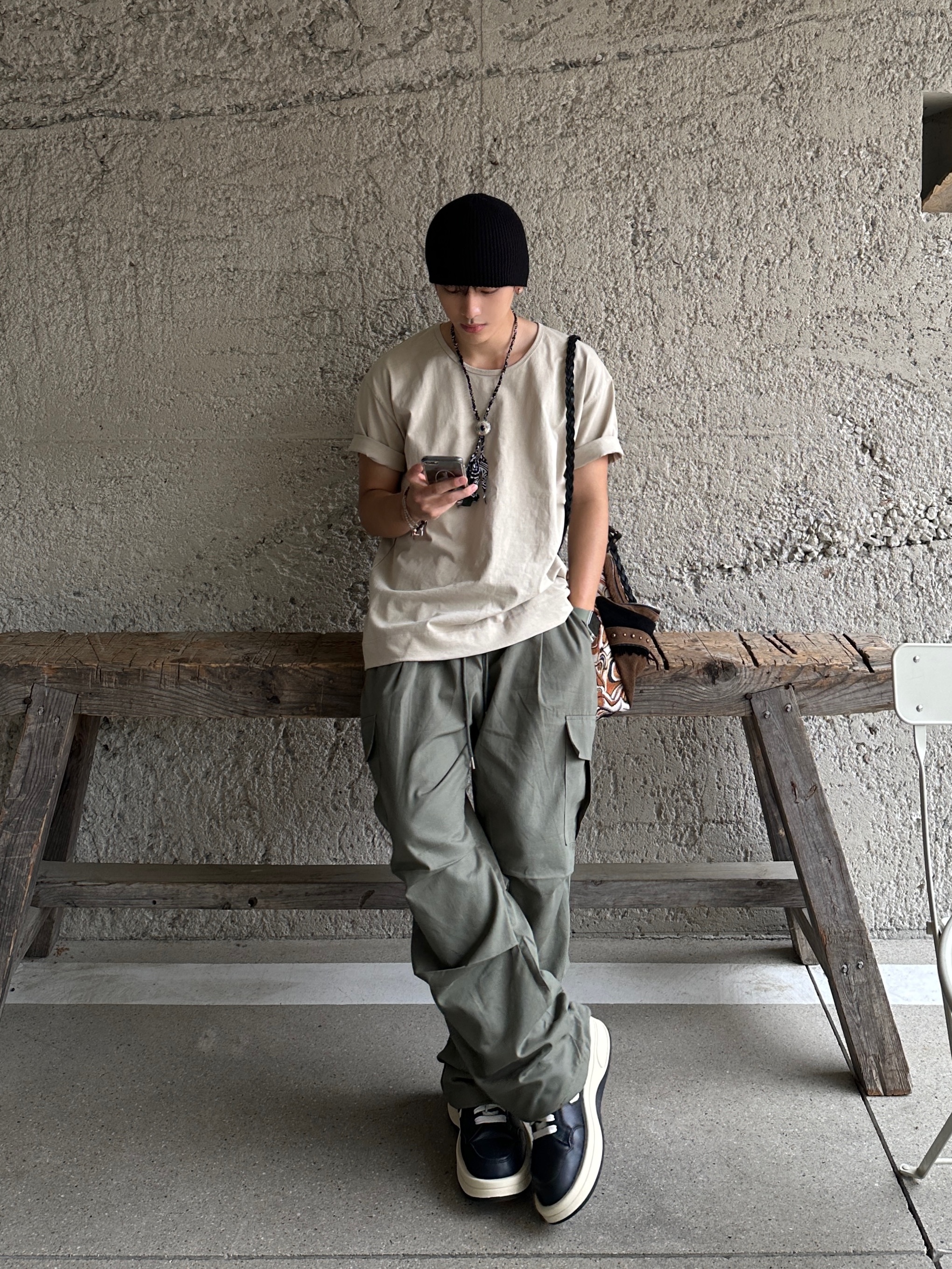 Converse x Drkshdw Turbowpn Black Cream 착용 스타일 - 3