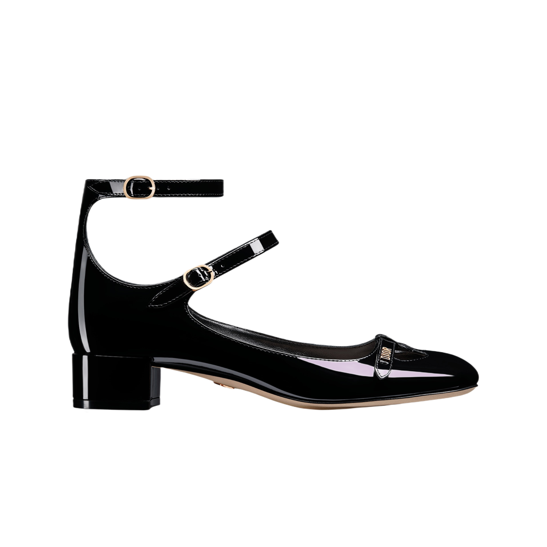 (W) 디올 에임 디올 펌프스 블랙 페이턴트 카프스킨((W) Dior Aime Dior Pumps Black Patent Calfskin) - 1