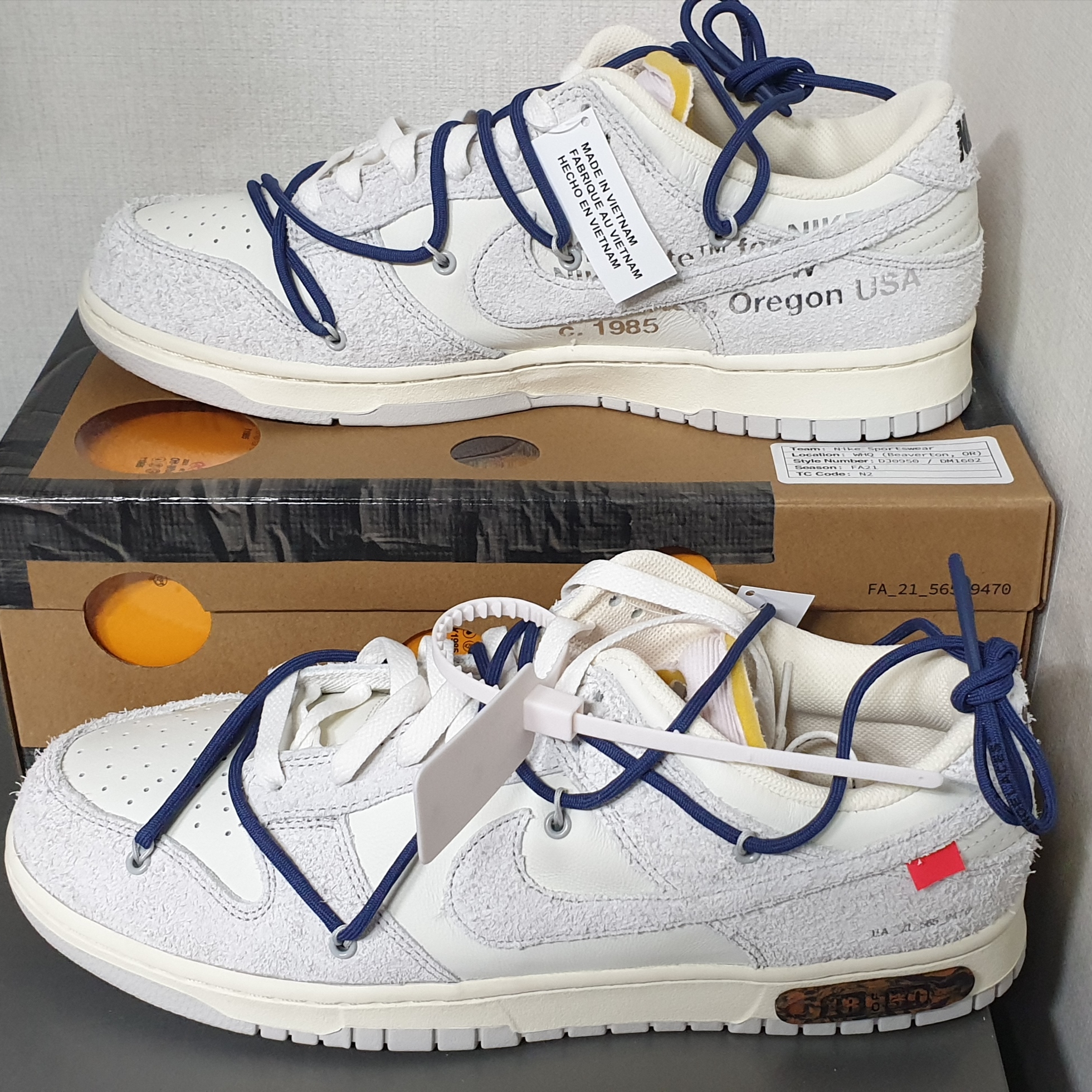 Nike x Off-White Dunk Low The 50 - Lot 18 착용 스타일