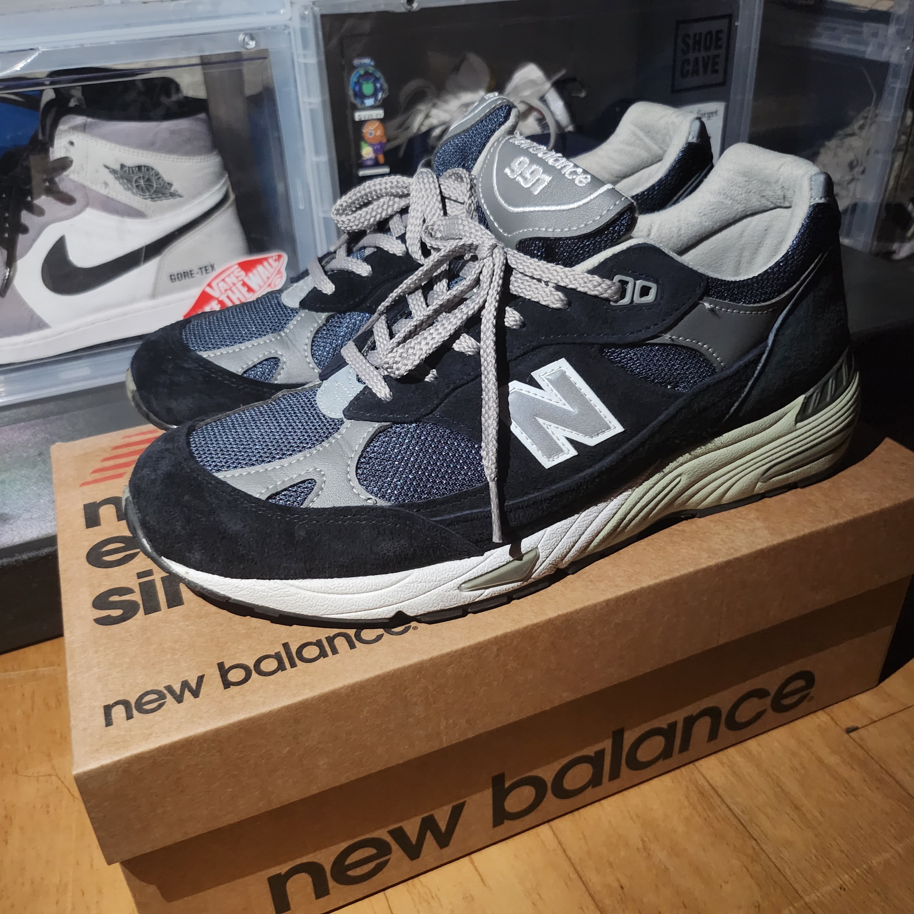 New Balance 991 Made in UK Navy 착용 스타일 - 1