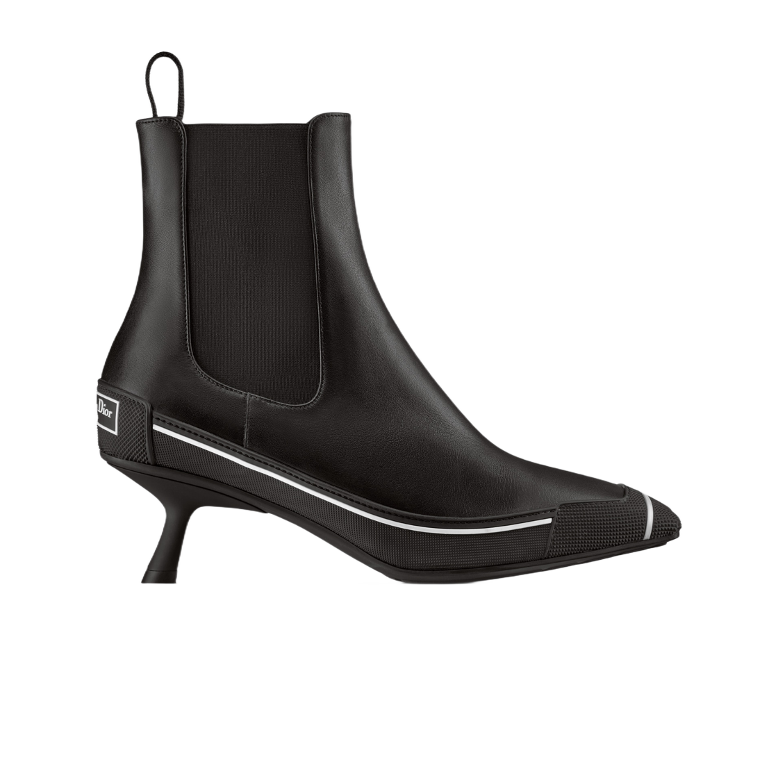 (W) 디올 D 모션 힐 앵클 부츠 블랙 서플 카프스킨 러버((W) Dior D Motion Heeled Ankle Boot Black Supple Calfskin Rubber) - 1