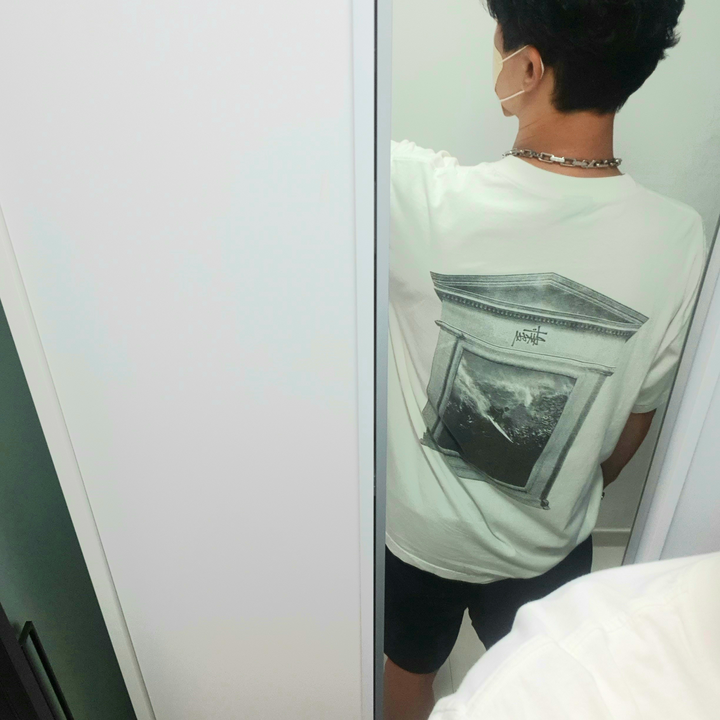 Stussy Big Basic Water Shorts Black, Stussy Small Stock Crew Socks White (3 Pack) 착용 스타일 - 4