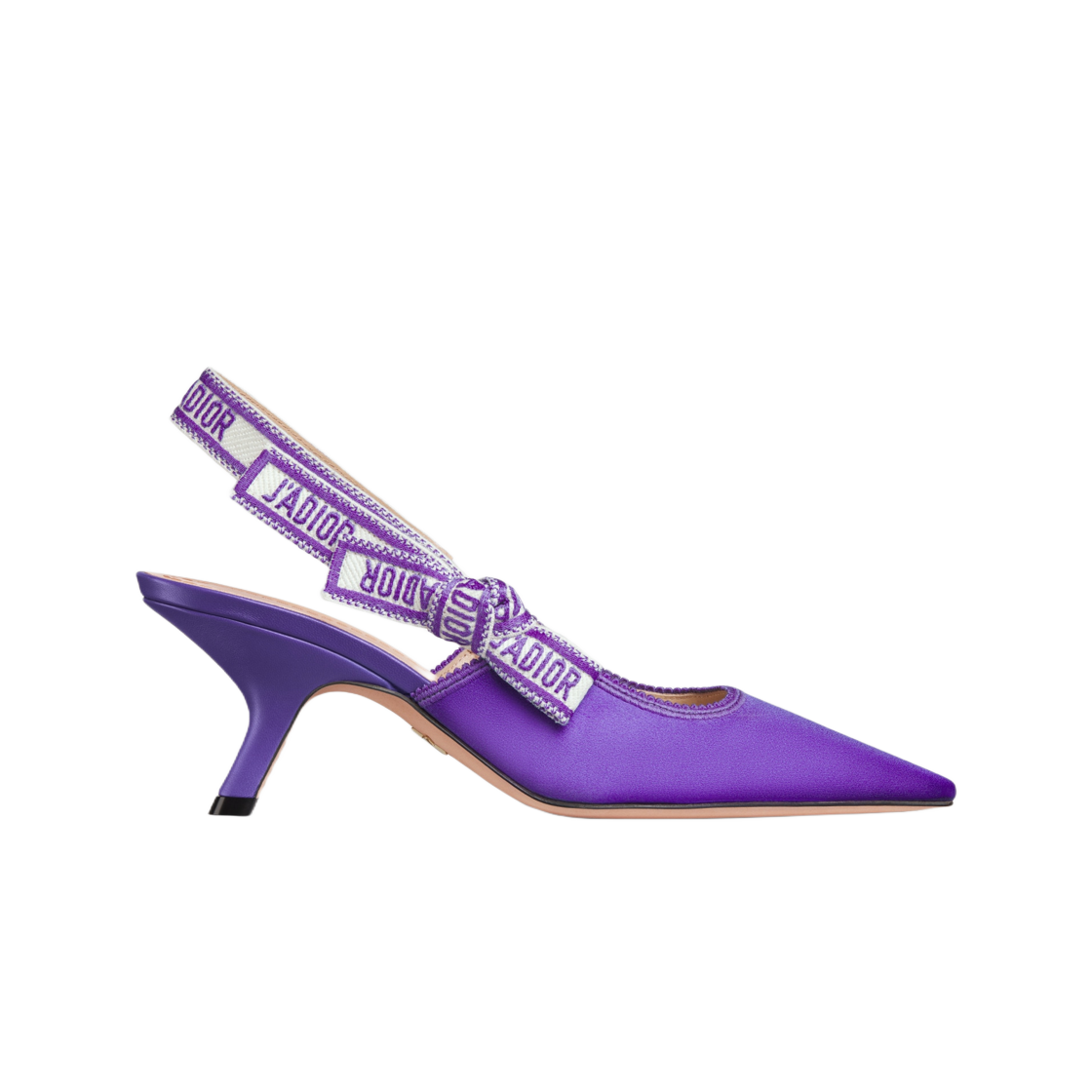 (W) 디올 자디올 슬링백 펌프스 퍼플 자수 사틴 코튼((W) Dior J'adior Slingback Pumps Purple Embroidered Satin Cotton) - 1