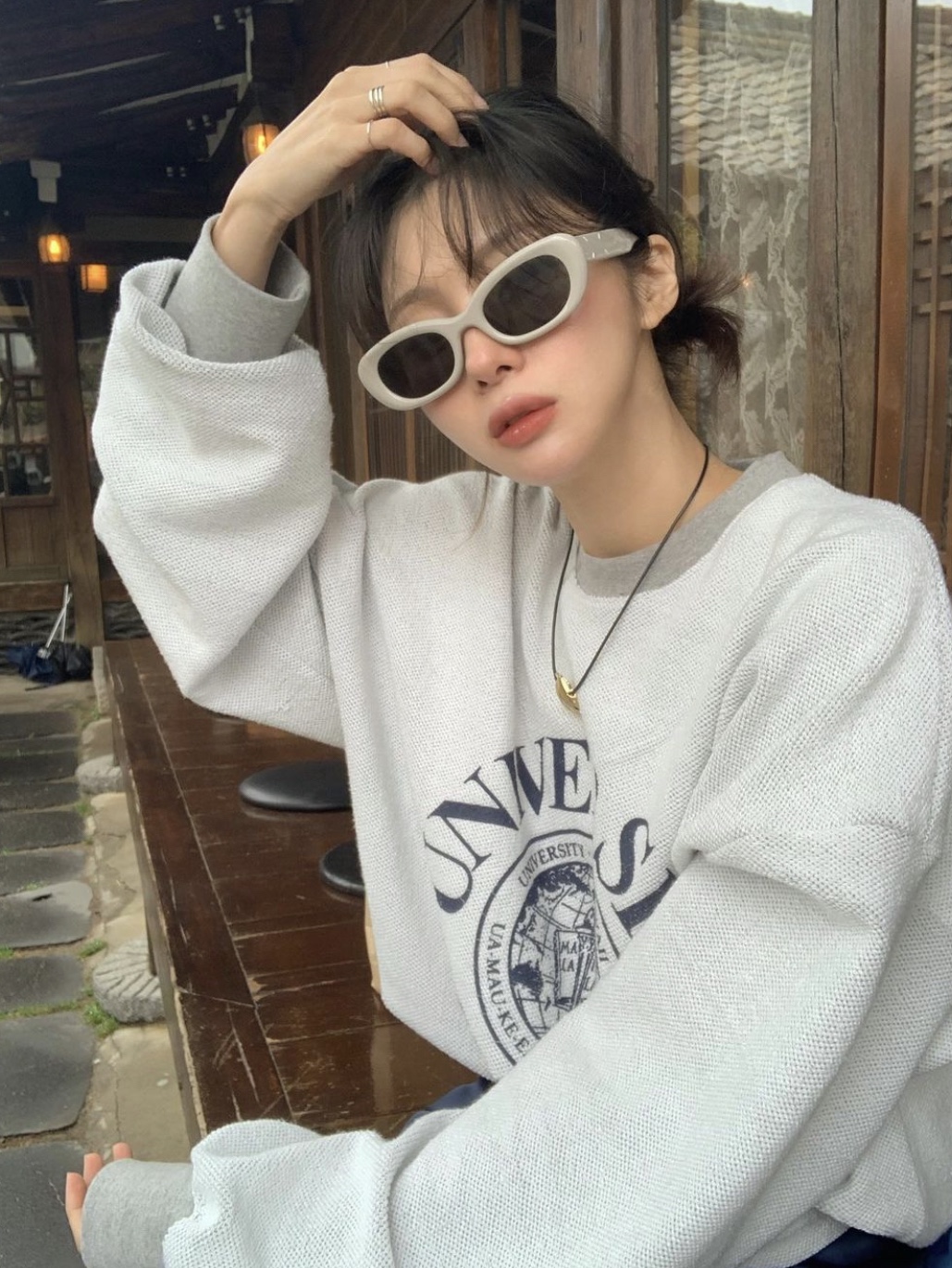 Gentle Monster x Maison Margiela MM004 Grey Black 착용 스타일