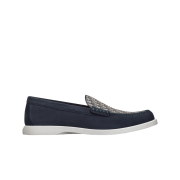 Dior Granville Loafer Navy Blue Suede Beige Black Dior Oblique Jacquard