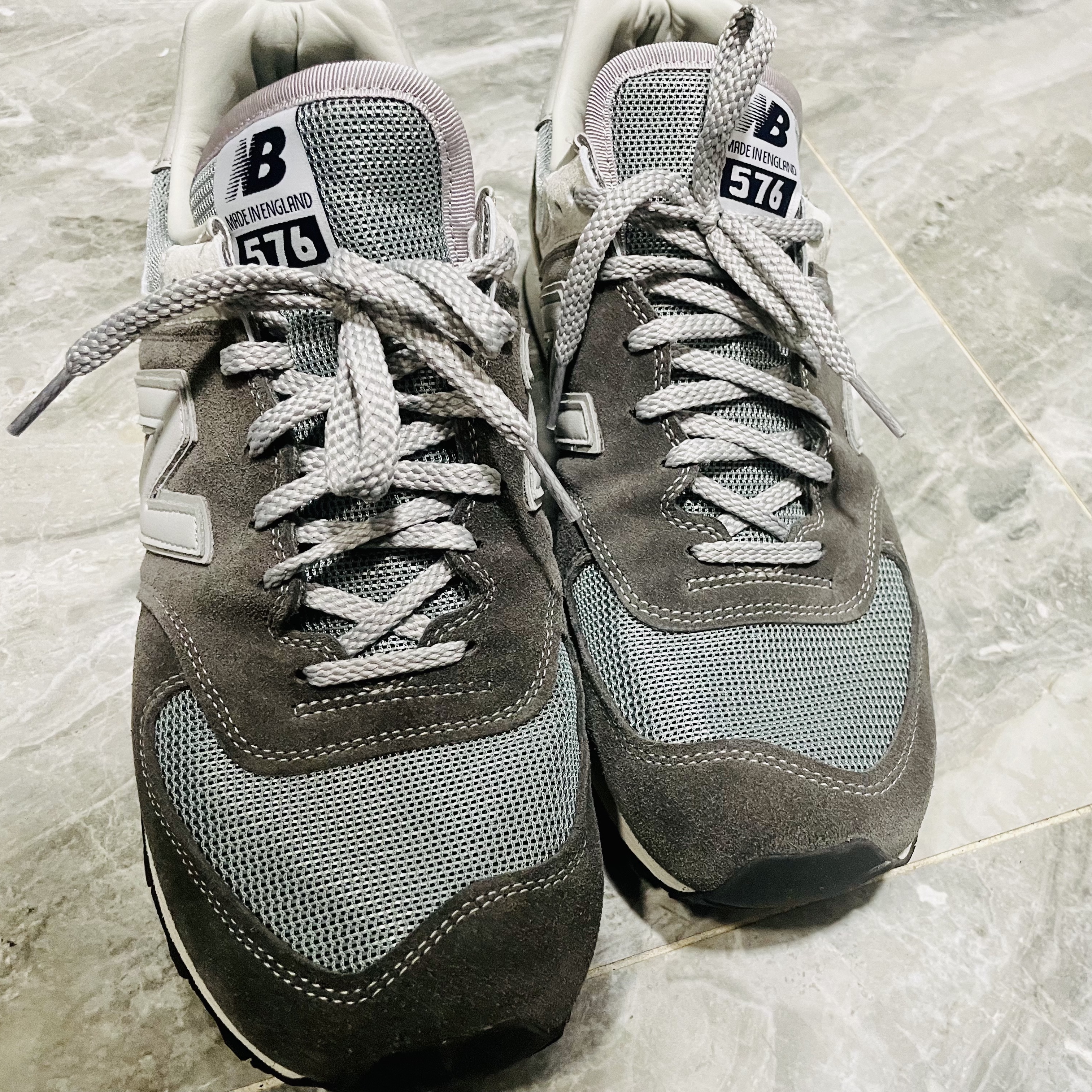 New Balance 576 Made in UK Grey 착용 스타일