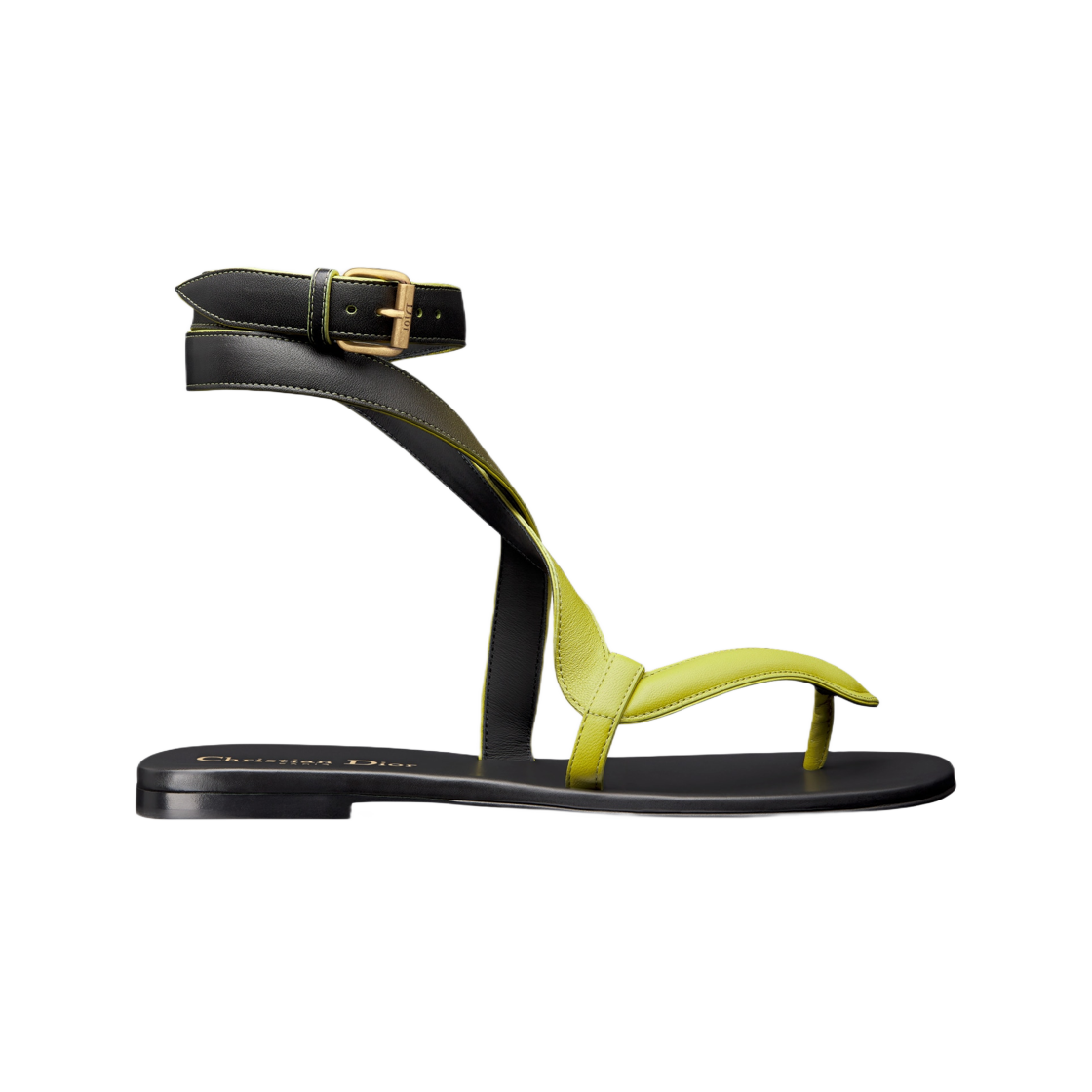 (W) 디올 포이즌 D 통 샌들 라임 옐로우 그라디언트 카프스킨((W) Dior Poison D Thong Sandal Lime Yellow Gradient Calfskin) - 1