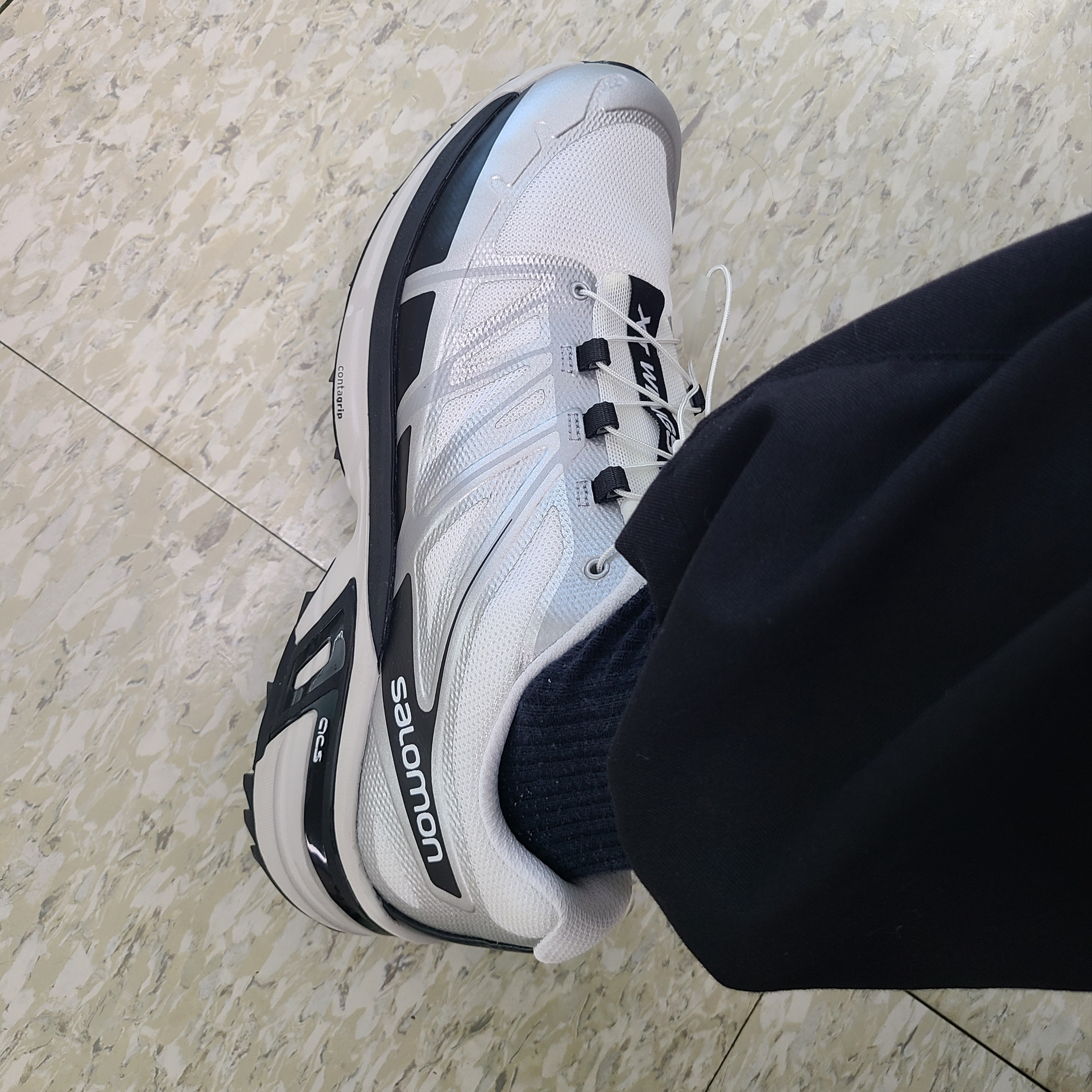 Salomon XT-Wings 2 White Silver Metallic 착용 스타일 - 4