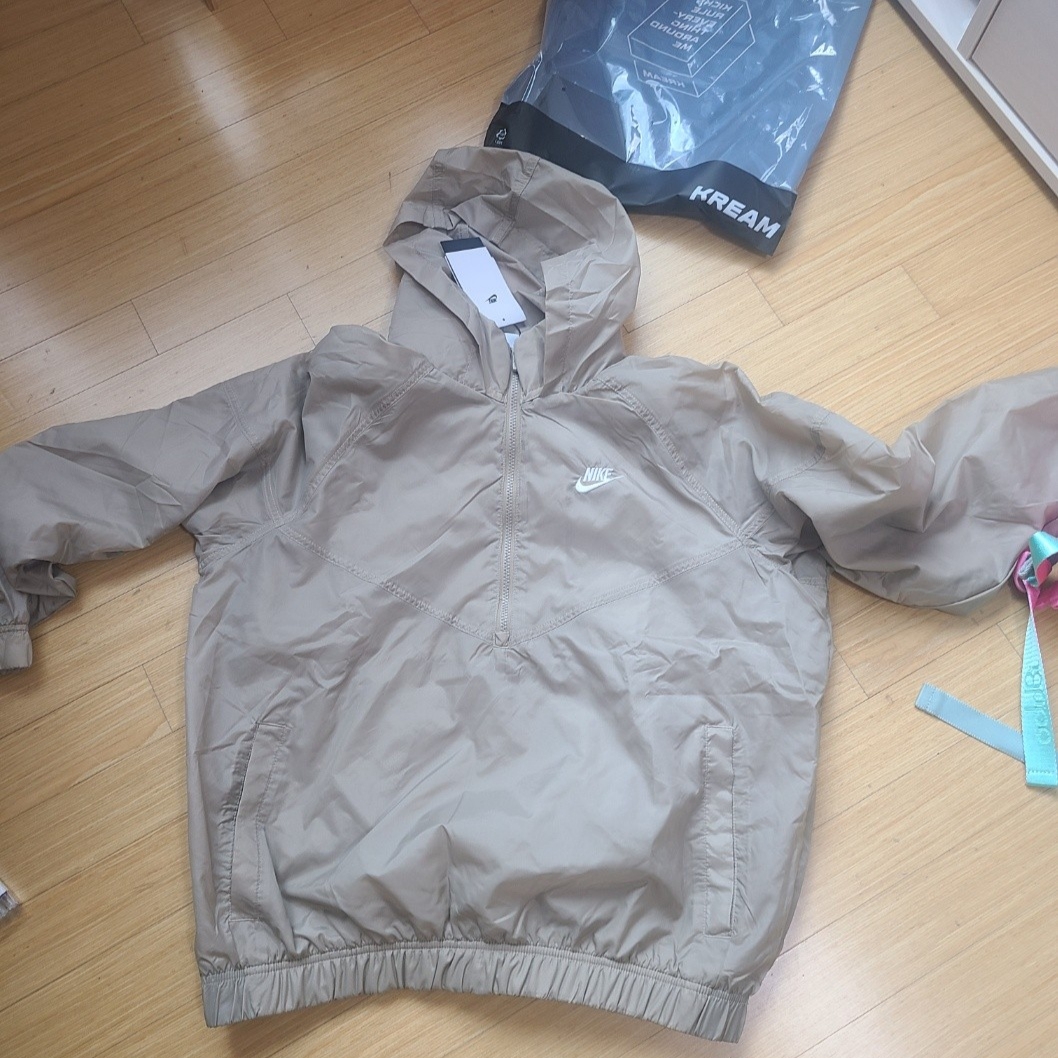 Nike NSW Unlined Woven Windrunner Anorak Jacket Khaki - Asia 착용 스타일