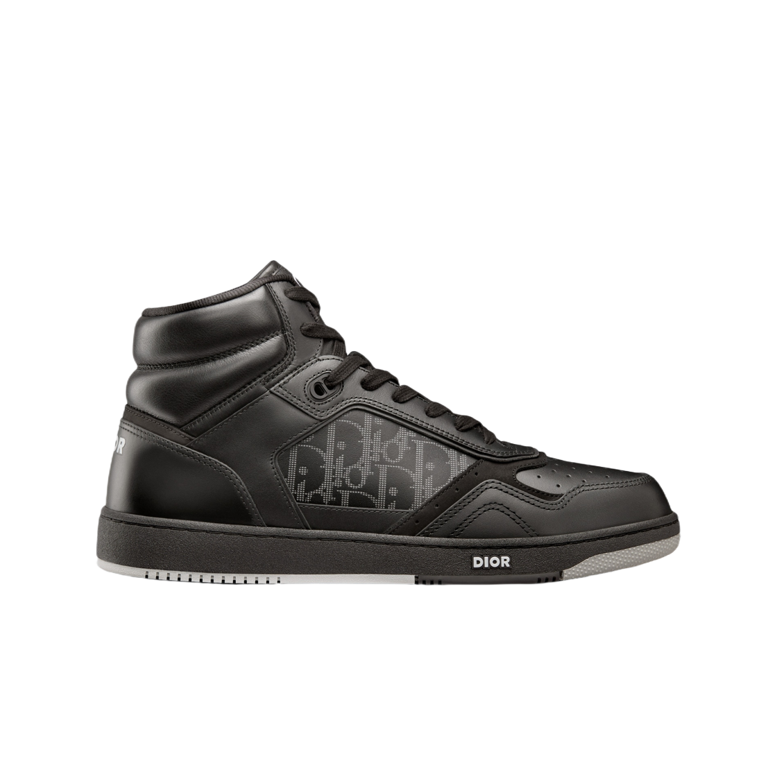 디올 B27 하이 탑 스니커즈 블랙 디올 오블리크 갤럭시 레더 스무스 카프스킨 스웨이드(Dior B27 High Top Sneakers Black Dior Oblique Galaxy Leather Smooth Calfskin Suede) - 1