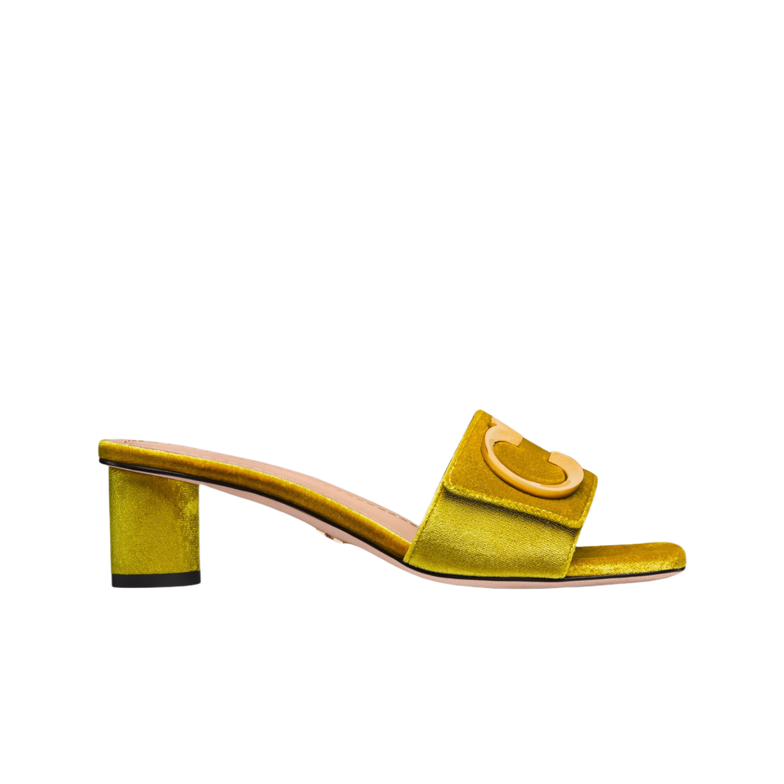 (W) 디올 세 디올 힐 슬라이드 라임 옐로우 벨벳((W) Dior C'est Dior Heeled Slide Lime Yellow Velvet) - 1