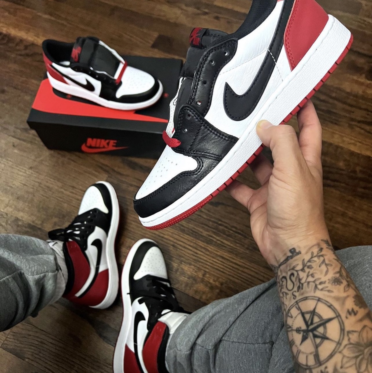 Jordan 1 Retro Low OG Black Toe 착용 스타일 - 2