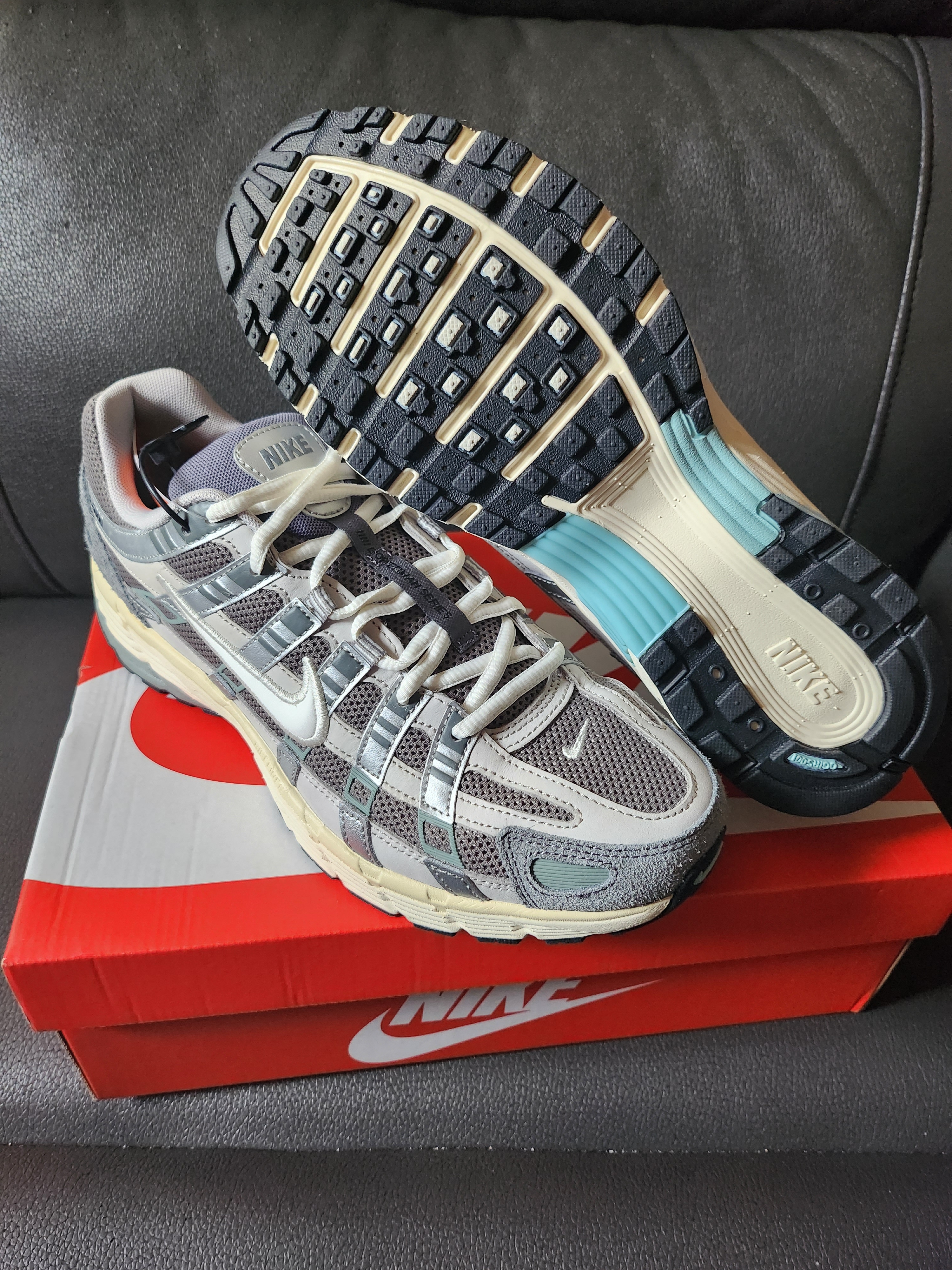 Nike P-6000 Flat Pewter Light Iron Ore 착용 스타일 - 1