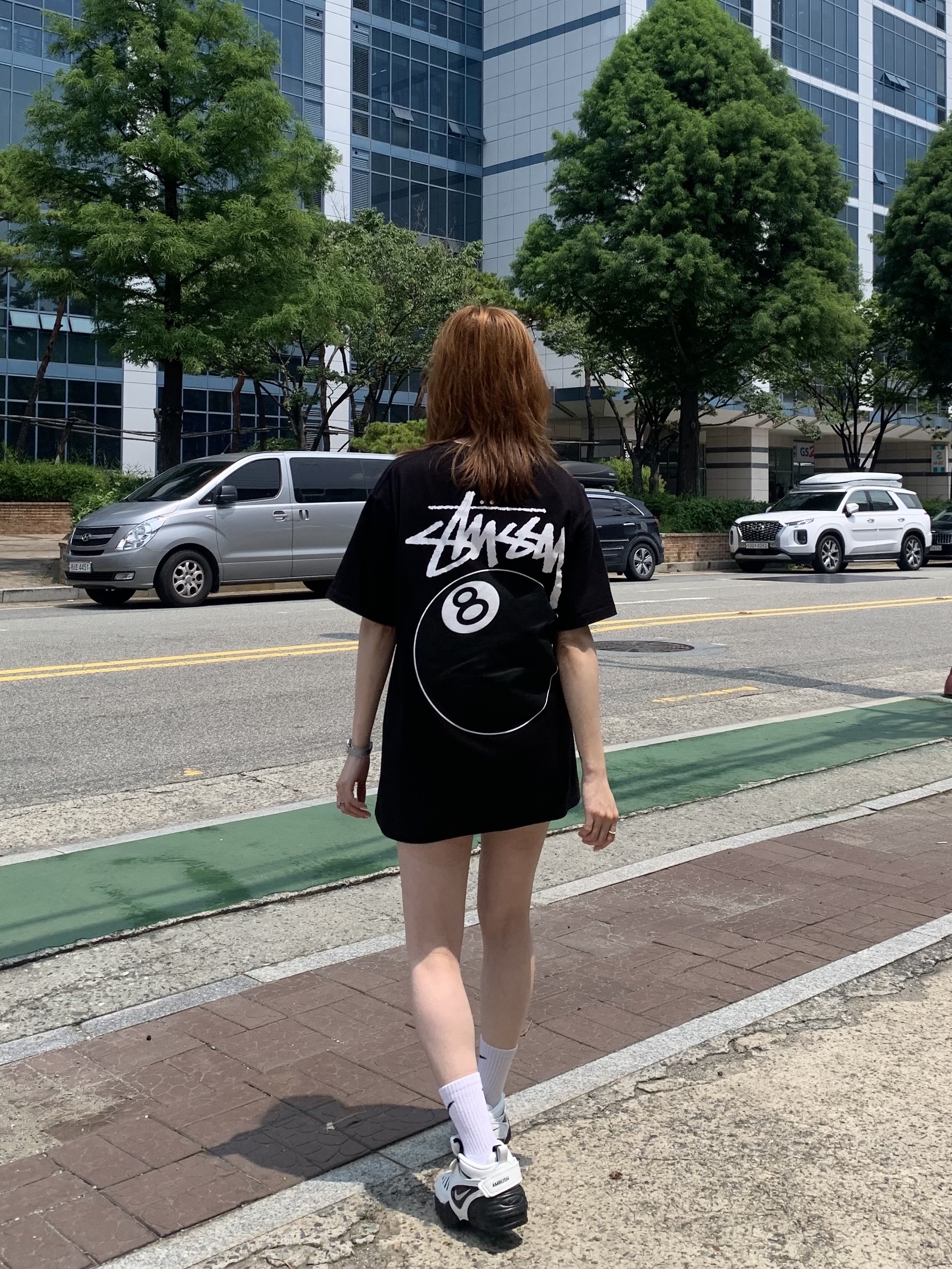 Nike x Ambush Air Adjust Force SP Summit White and Black, Stussy 8 Ball T-Shirt Black - 22SS 착용 스타일 - 1