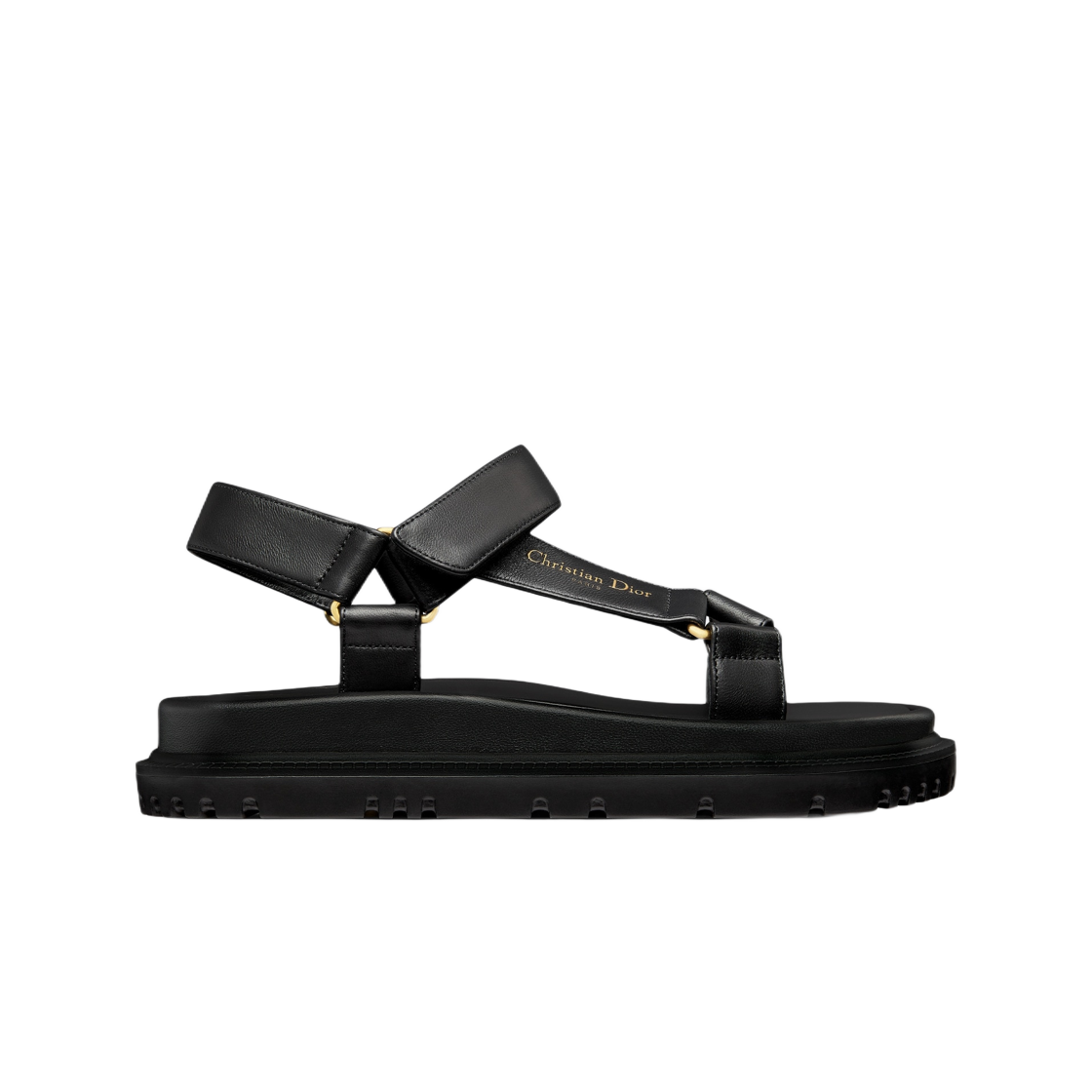 (W) 디올 D 웨이브 샌들 블랙 램스킨((W) Dior D Wave Sandal Black Lambskin) - 1