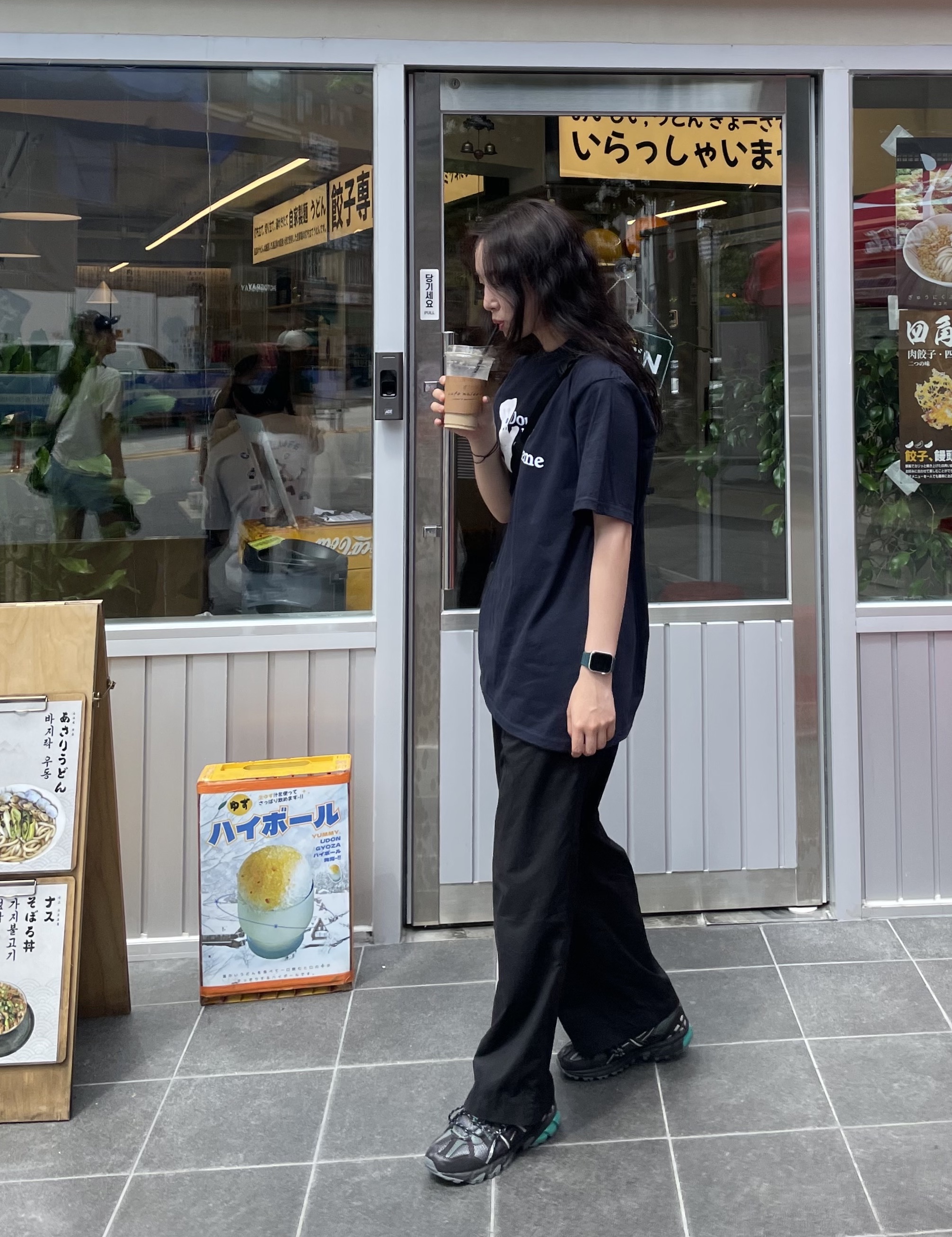 (W) Asics x Matin Kim Gel-Sonoma 15-50 Black Pure Silver, Supreme Doughboy T-Shirt Navy - 22FW 착용 스타일 - 2