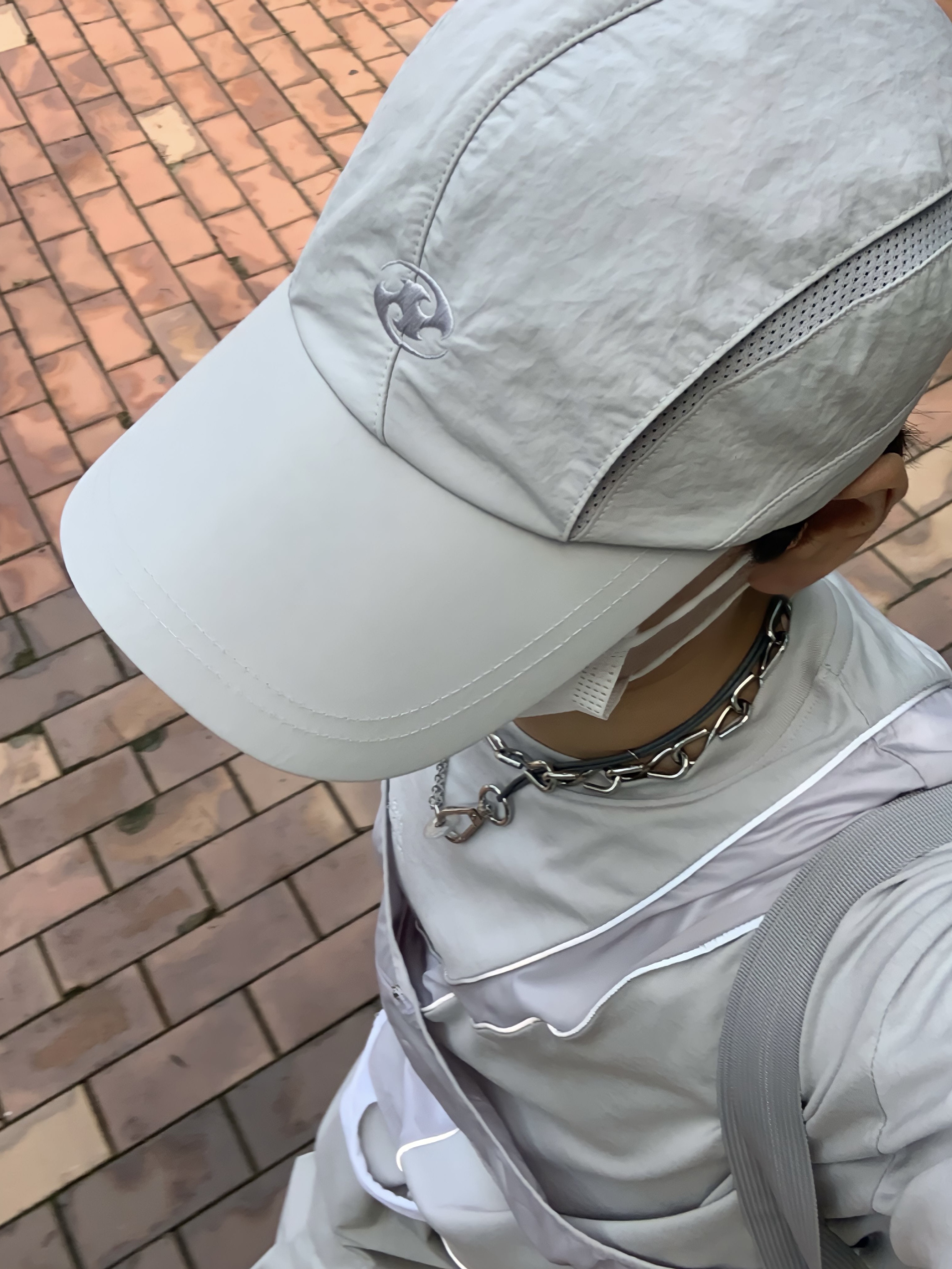 Sansan Gear Wing Cap Grey - 23SS 착용 스타일 - 4