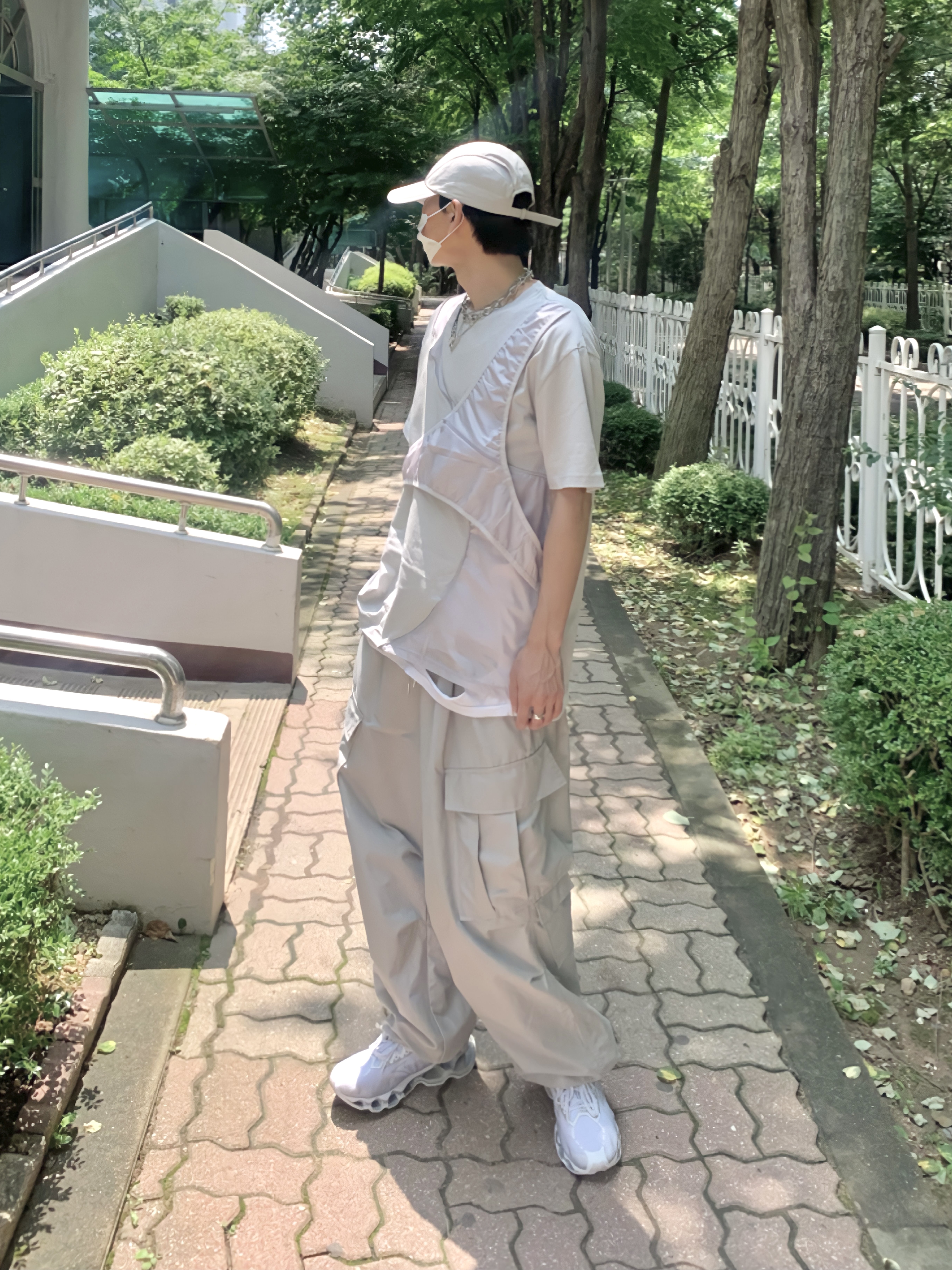 Sansan Gear Wing Cap Grey - 23SS 착용 스타일 - 1