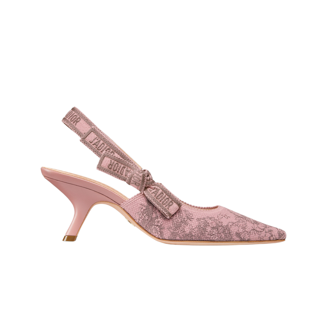(W) 디올 자디올 슬링백 펌프스 핑크 그레이 자수 코튼 트왈 드 주이 소바쥬 모티프((W) Dior J'adior Slingback Pumps Pink Gray Embroidered Cotton Toile De Jouy Sauvage Motif) - 1