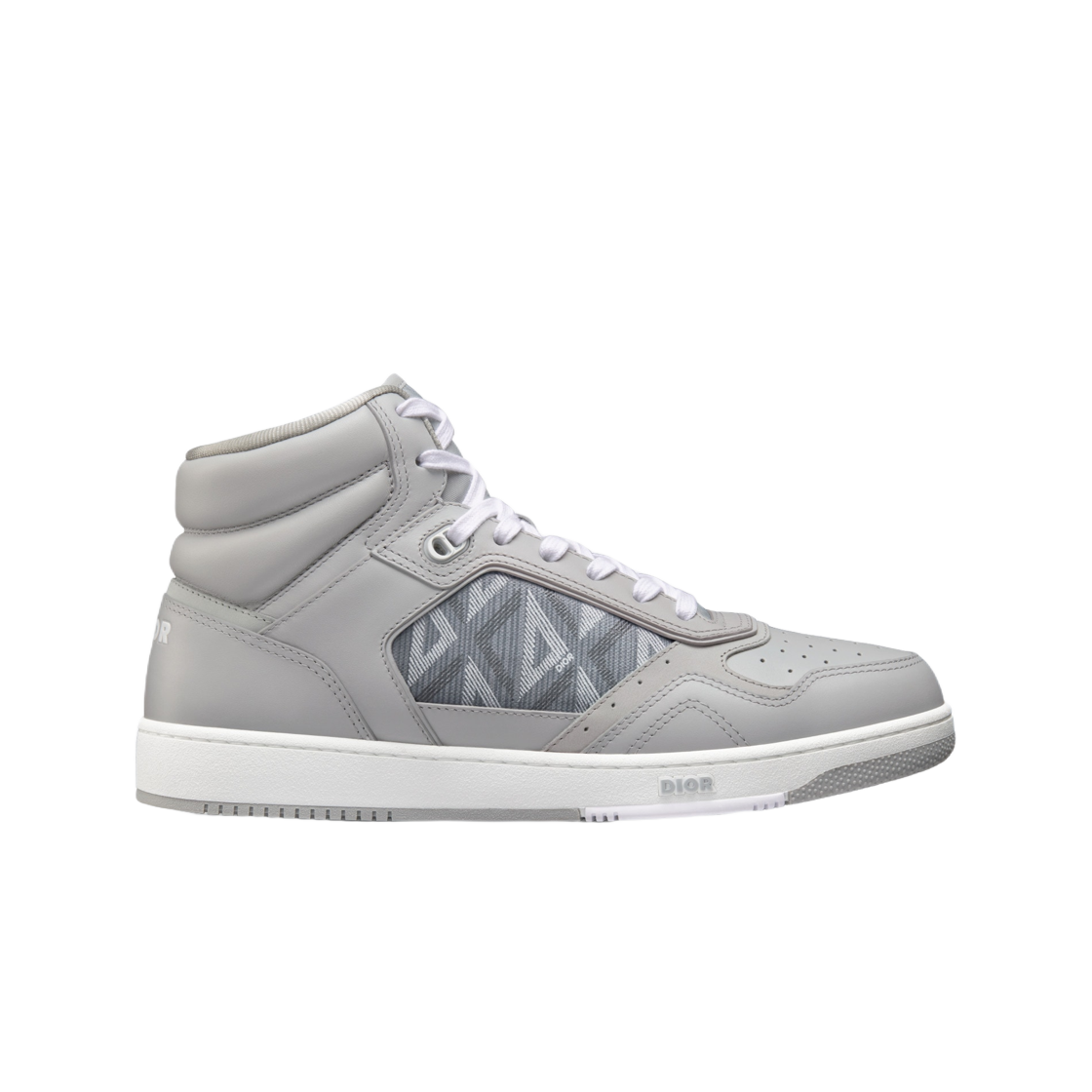 디올 B27 하이 탑 스니커즈 디올 그레이 스무스 카프스킨 CD 다이아몬드 캔버스(Dior B27 High Top Sneakers Dior Gray Smooth Calfskin CD Diamond Canvas) - 1