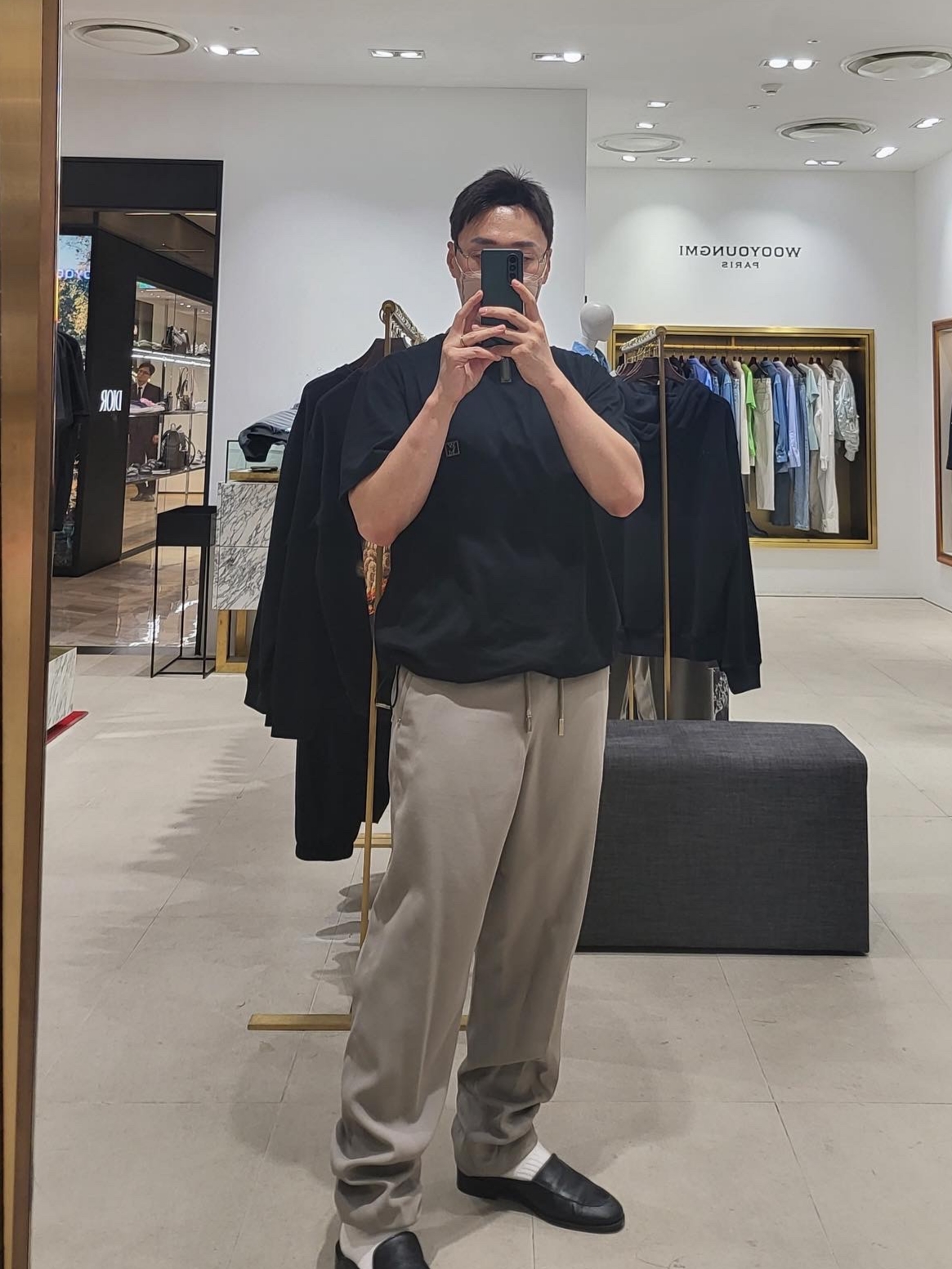 Wooyoungmi Cotton String T-Shirt Black - 22FW 착용 스타일 - 2