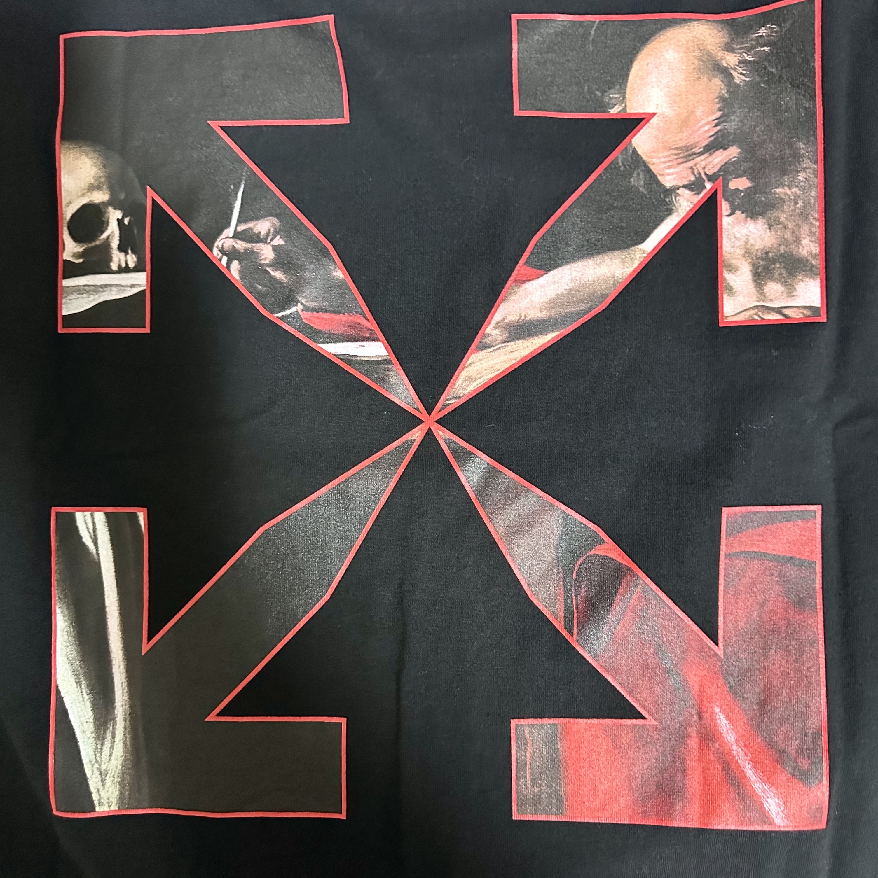Off-White Caravaggio Painting Over S/S T-Shirt Black 착용 스타일