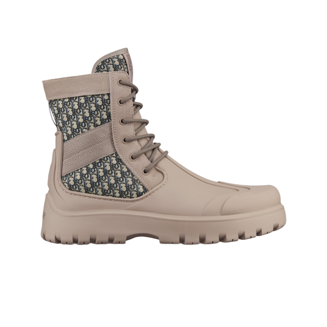 디올 가든 레이스 업 부츠 베이지 블랙 디올 오블리크 자카드 브라운 러버(Dior Garden Lace Up Boot Beige Black Dior Oblique Jacquard Brown Rubber) - 1