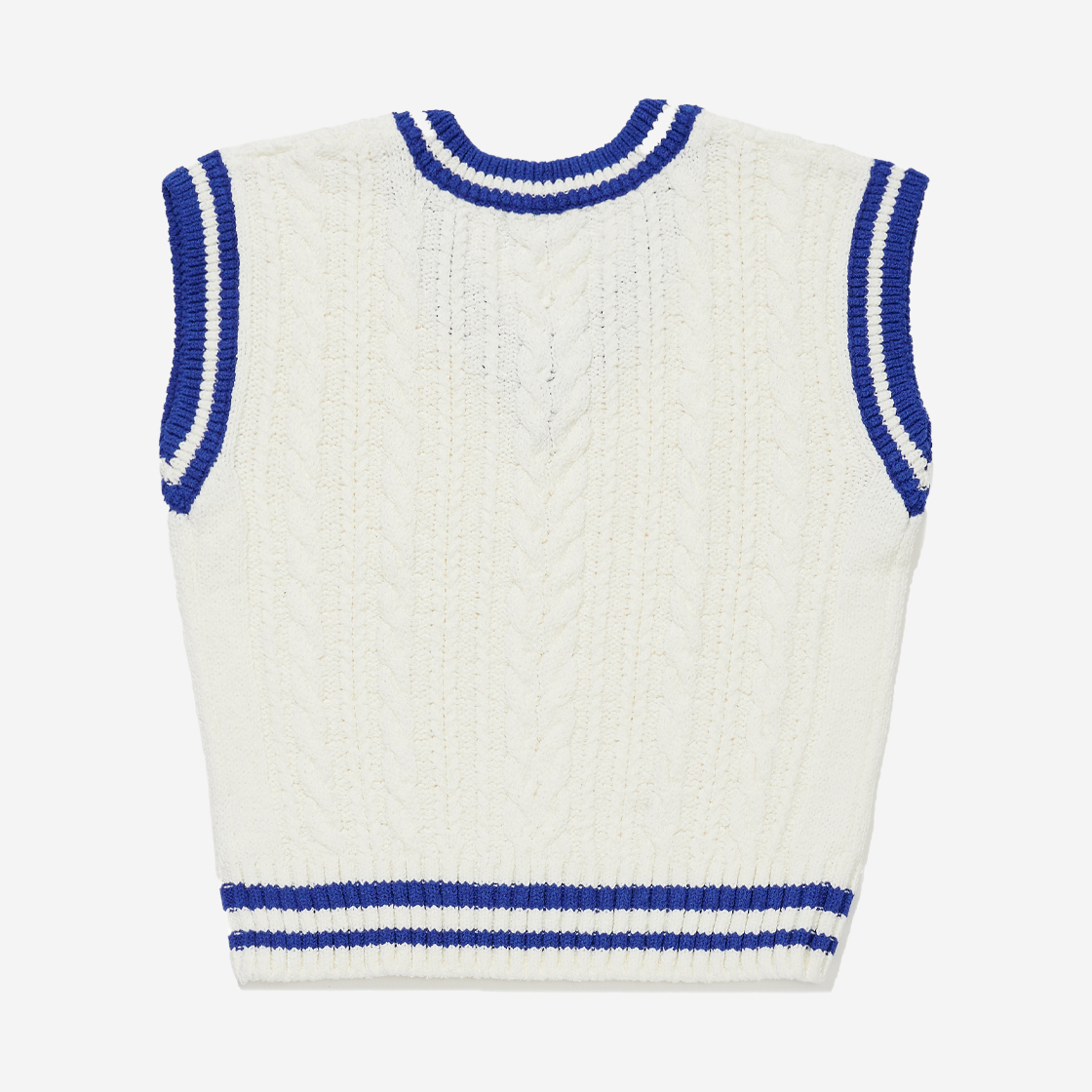 그린 버터 우먼 오버사이즈드 케이블 스트라이프 베스트 아이보리(Green Butter Women Oversized Cable Stripe Vest Ivory) - 2