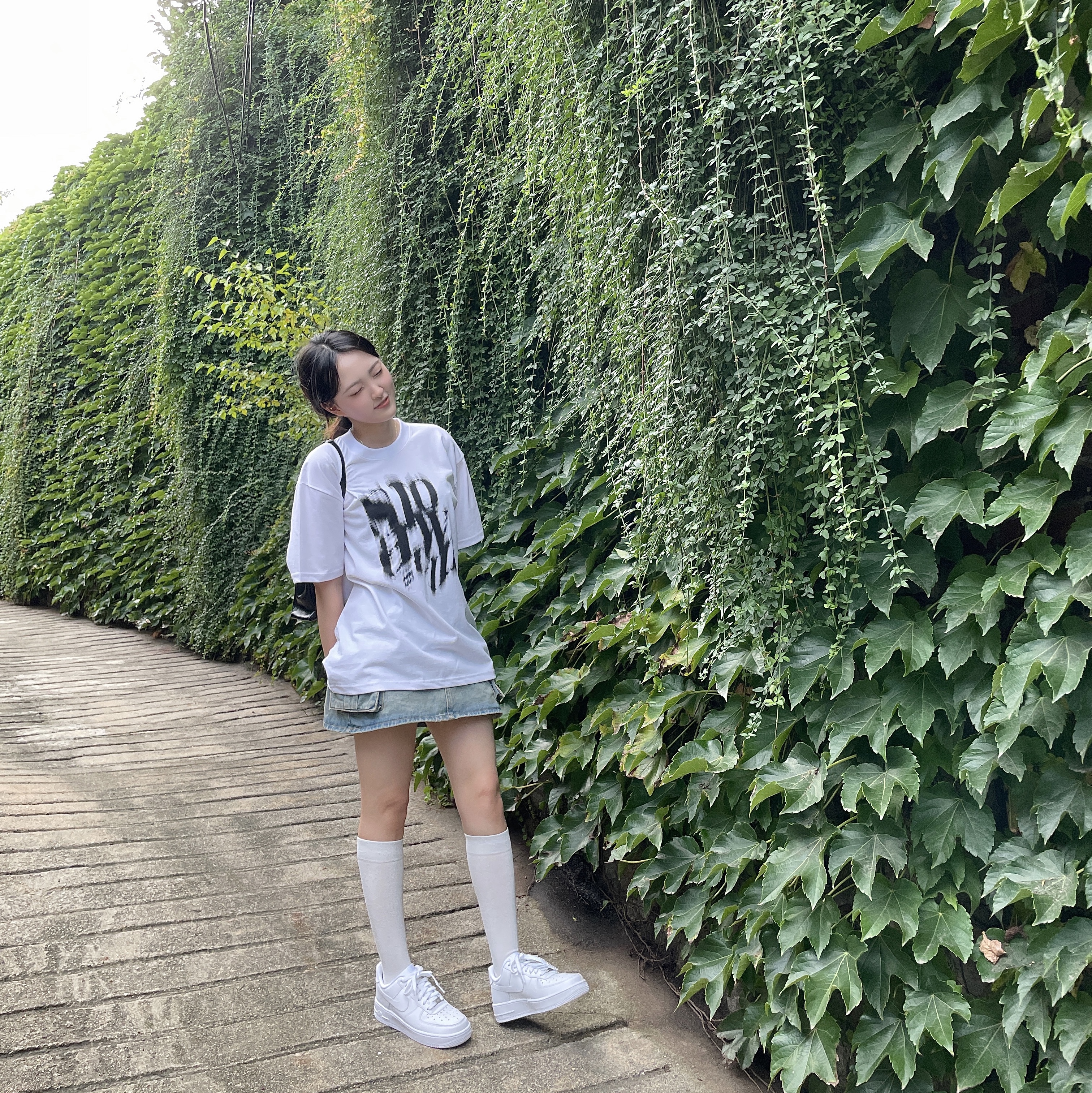 (W) Nike Air Force 1 '07 Low White 착용 스타일