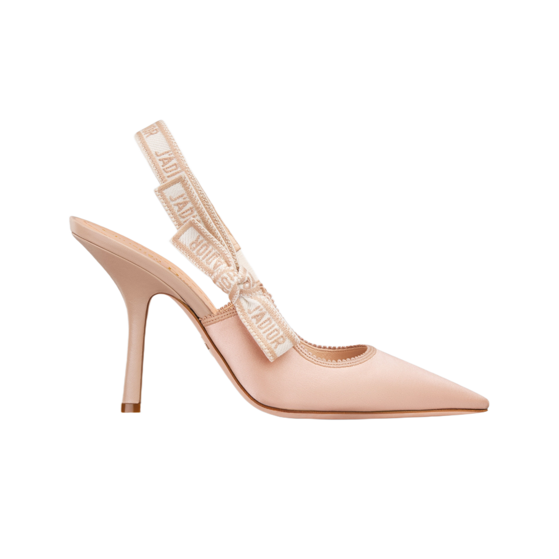 (W) 디올 자디올 슬링백 펌프스 누드 자수 사틴 코튼((W) Dior J'adior Slingback Pumps Nude Embroidered Satin Cotton) - 1