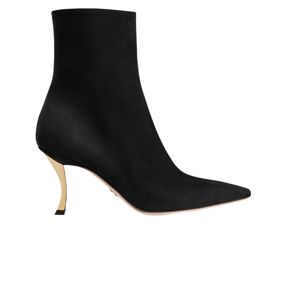 (W) 디올 D 페임 힐 앵클 부츠 블랙 스웨이드 카프스킨((W) Dior D Fame Heeled Ankle Boot Black Suede Calfskin) - 1