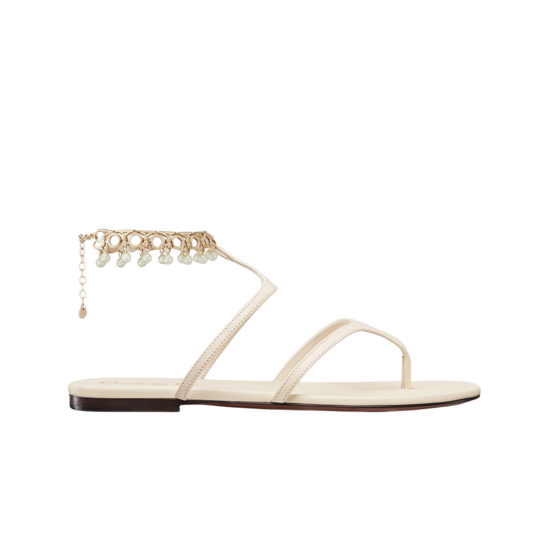 (W) 디올 미르와르 통 샌들 매트 화이트 카프스킨((W) Dior Miroir Thong Sandal Matte White Calfskin) - 1