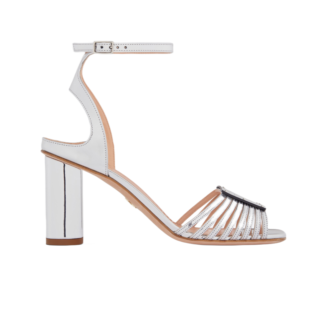 (W) 디올 라 파리지앵 디올 힐 샌들 미러 이펙트 메탈릭 카프스킨((W) Dior La Parisienne Dior Heeled Sandal Mirror Effect Metallic Calfskin) - 1