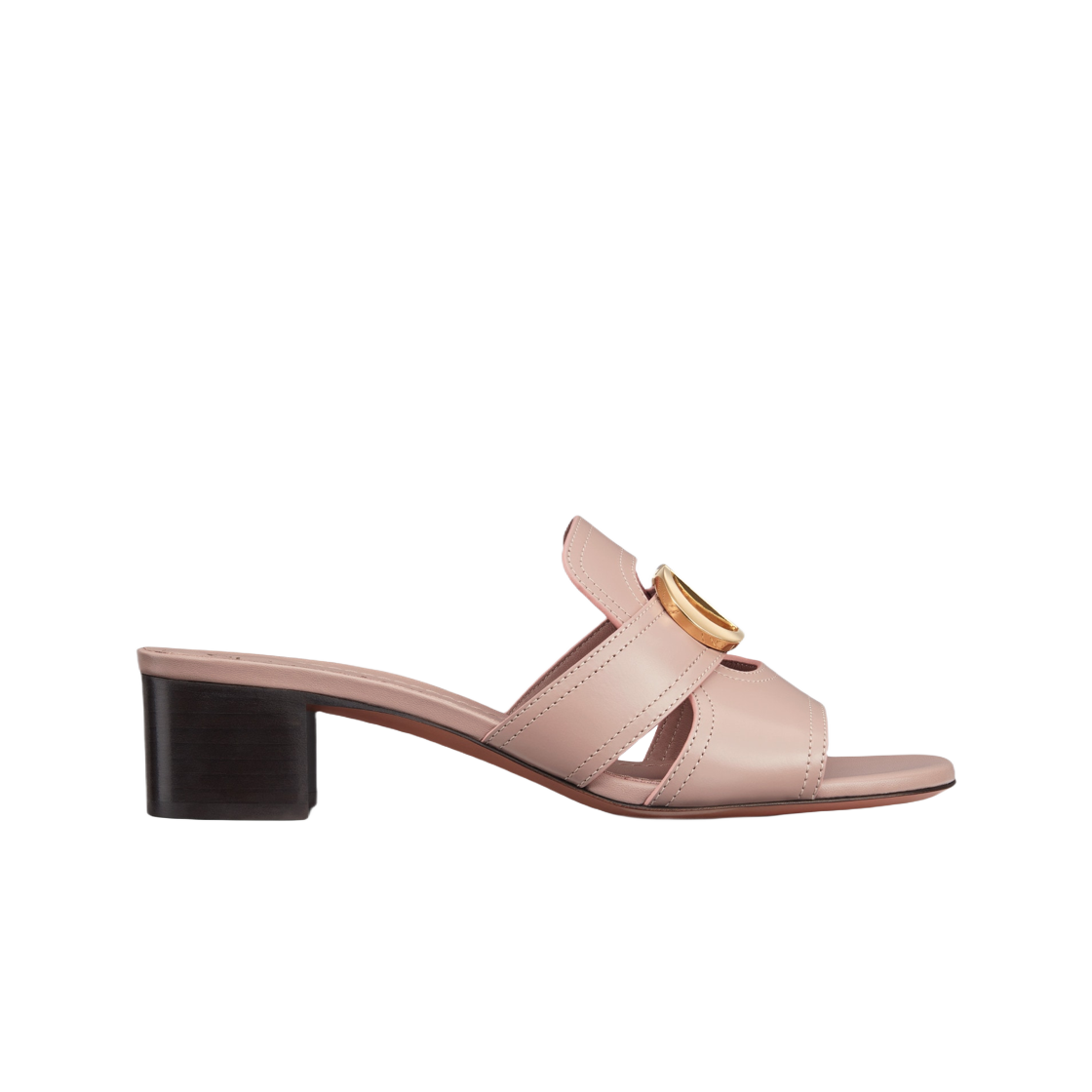 (W) 디올 30 몽테뉴 힐 슬라이드 파우더 핑크 카프스킨((W) Dior 30 Montaigne Heeled Slide Powder Pink Calfskin) - 1