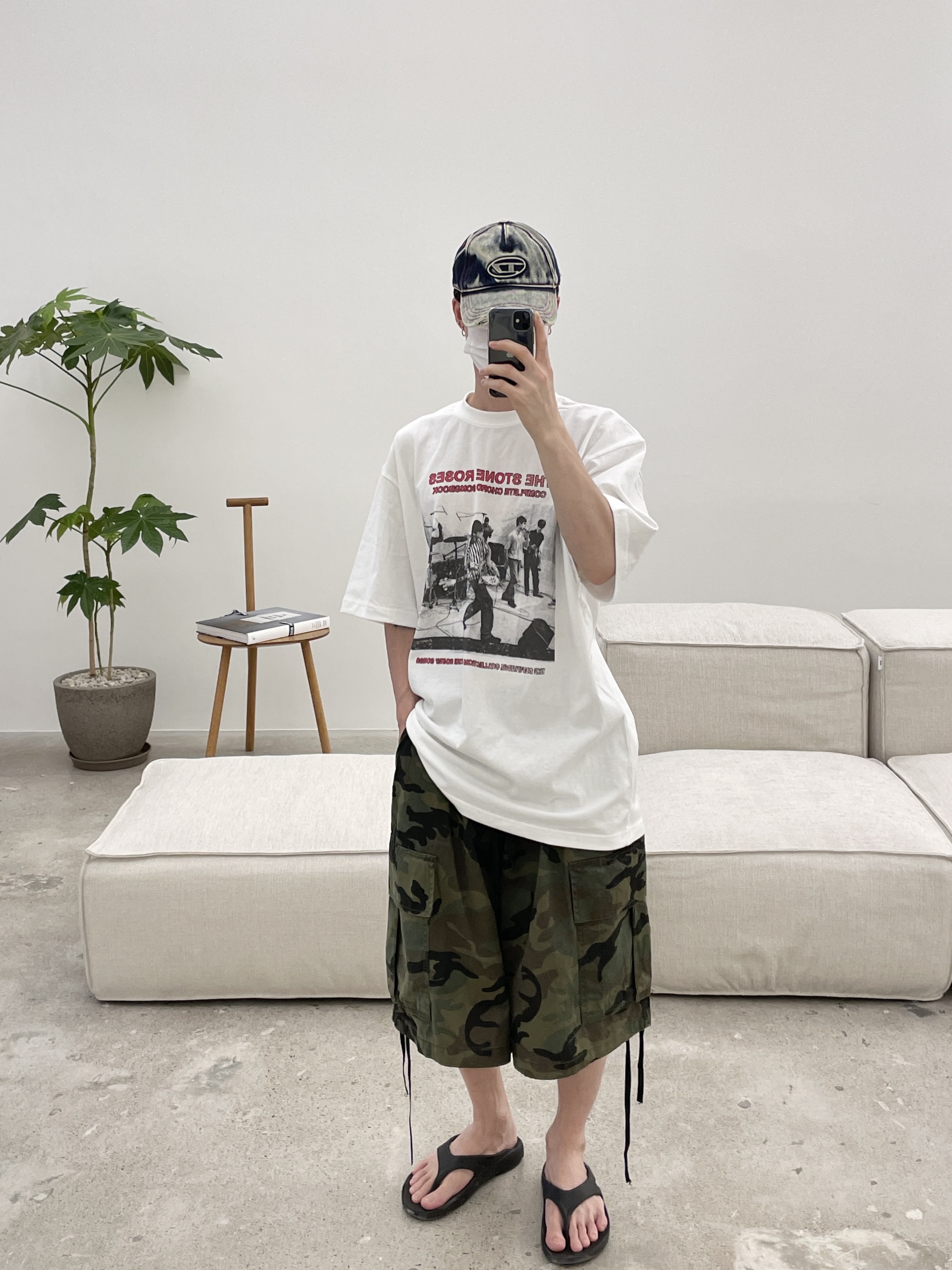 Diesel C-Seymon Treated Denim Baseball Cap Blue White, Oofos OOriginal Black 착용 스타일
