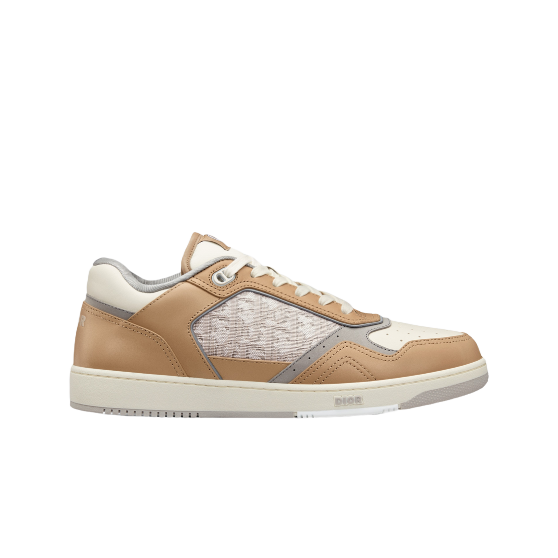 디올 B27 로우 탑 스니커즈 베이지 크림 스무스 카프스킨 크림 디올 오블리크 자카드(Dior B27 Low Top Sneakers Beige Cream Smooth Calfskin Cream Dior Oblique Jacquard) - 1
