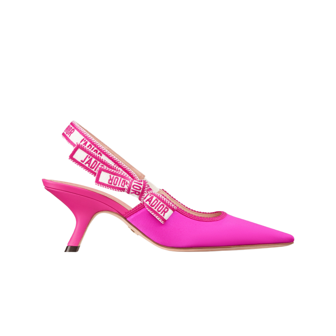 (W) 디올 자디올 슬링백 펌프스 라니 핑크 자수 사틴 코튼((W) Dior J'adior Slingback Pumps Rani Pink Embroidered Satin Cotton) - 1