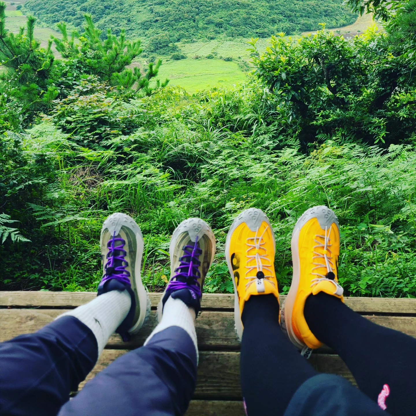 Nike ACG Mountain Fly 2 Low Laser Orange, Nike ACG Mountain Fly 2 Low Neutral Olive and Mountain Grape 착용 스타일