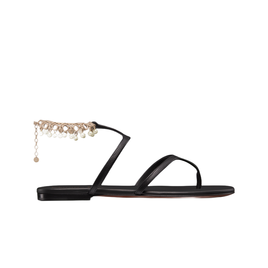 (W) 디올 미르와르 통 샌들 블랙 매트 카프스킨((W) Dior Miroir Thong Sandal Black Matte Calfskin) - 1