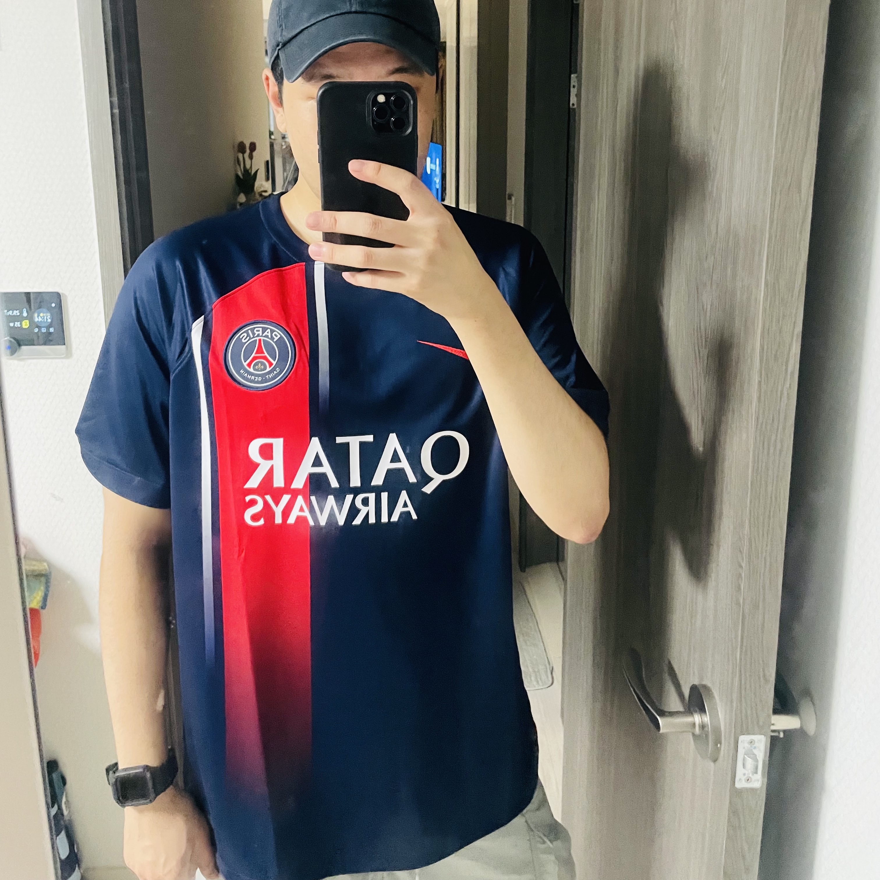 Nike Paris Saint-Germain 2023/24 Dri-Fit Stadium Home Jersey Midnight Navy (Non Marking Ver.) 착용 스타일 - 2