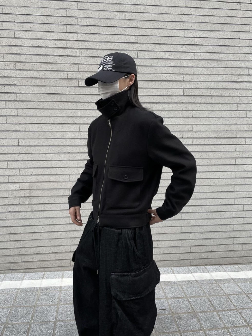 Aeae Web Logo 5-Pannel Cap Navy, Aeae Web Logo 5-Pannel Cap Black 착용 스타일