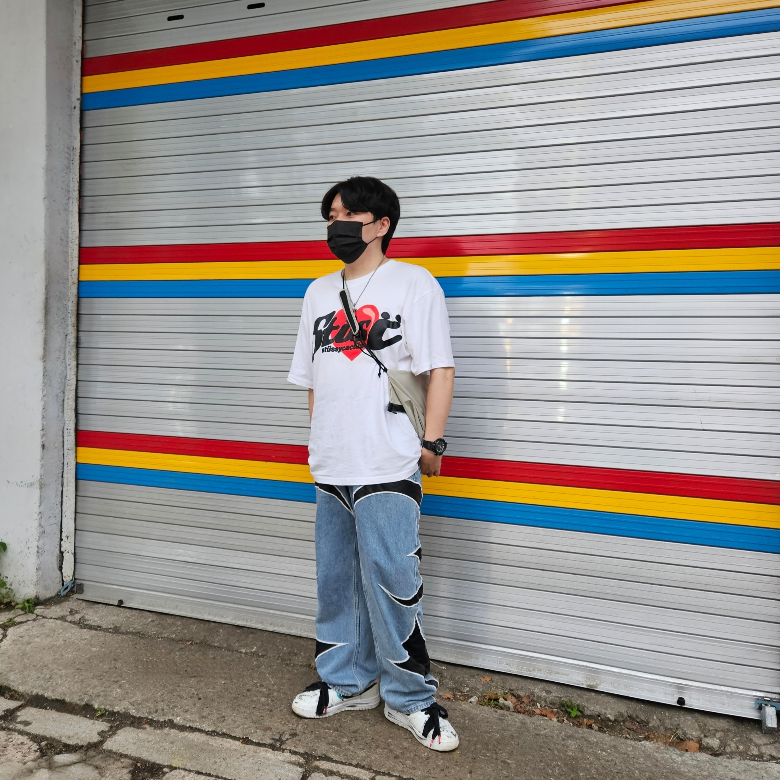 Stussy x Cactus Plant Flea Market Heart T-Shirt 착용 스타일