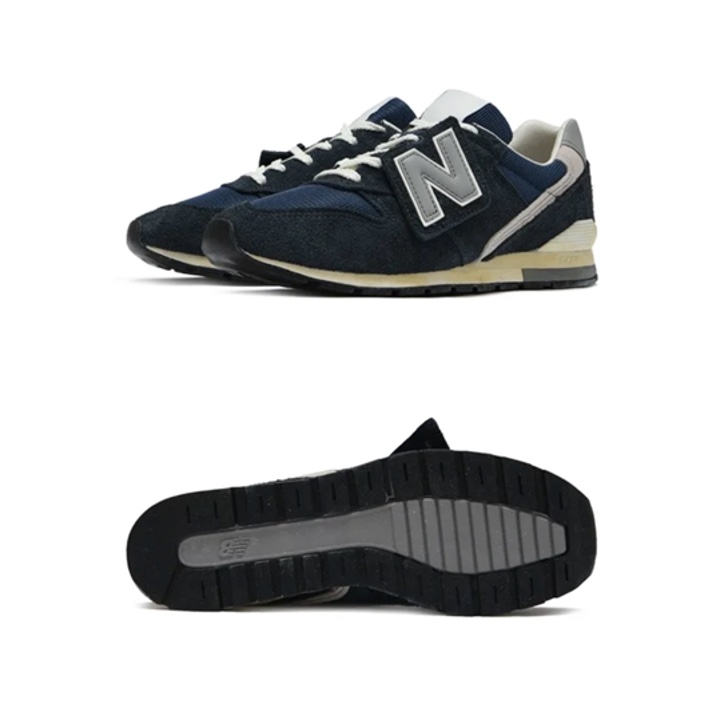 New Balance 996 Grey, New Balance 996 Navy Silver 착용 스타일 - 4