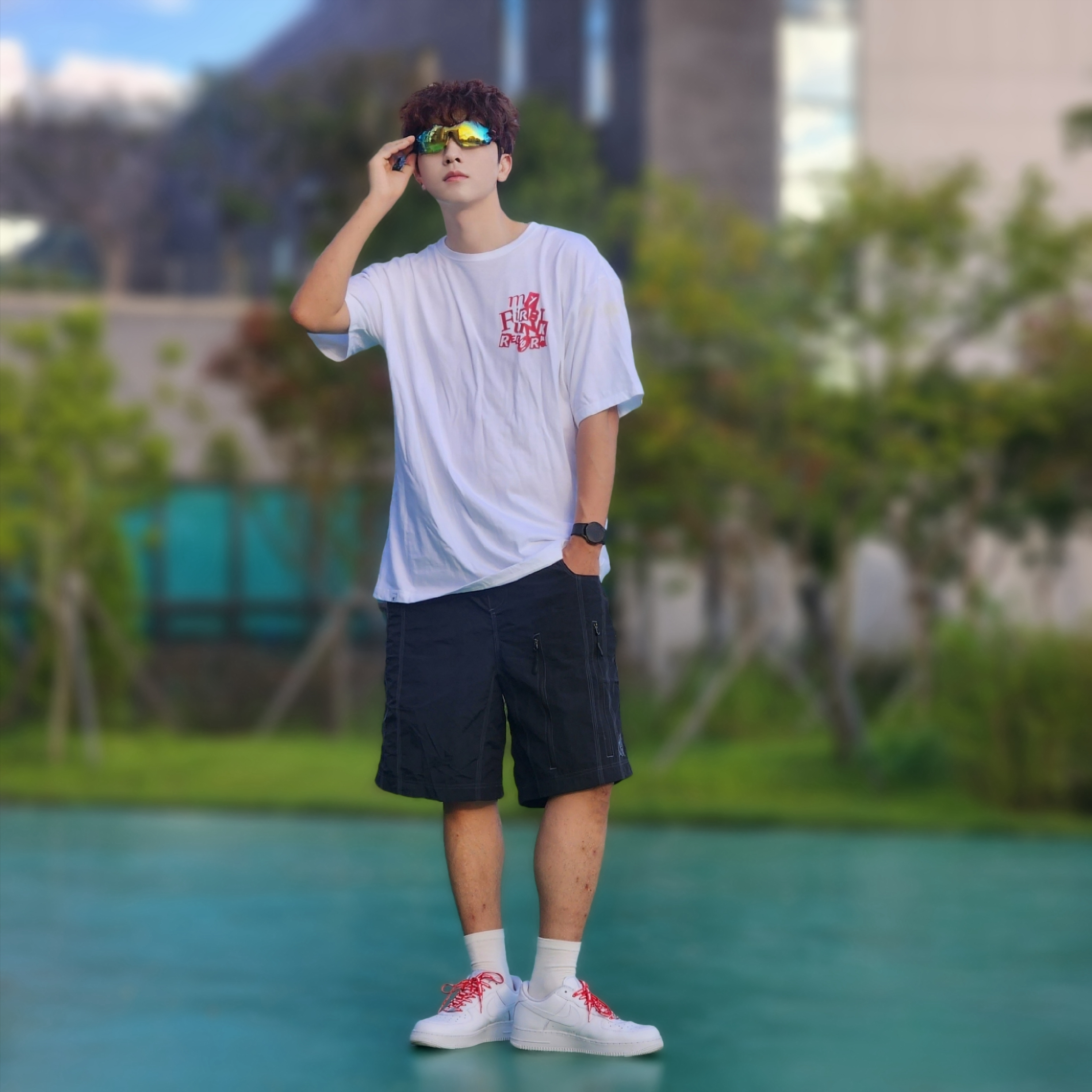 Nike x Supreme Air Force 1 Low White 착용 스타일 - 1