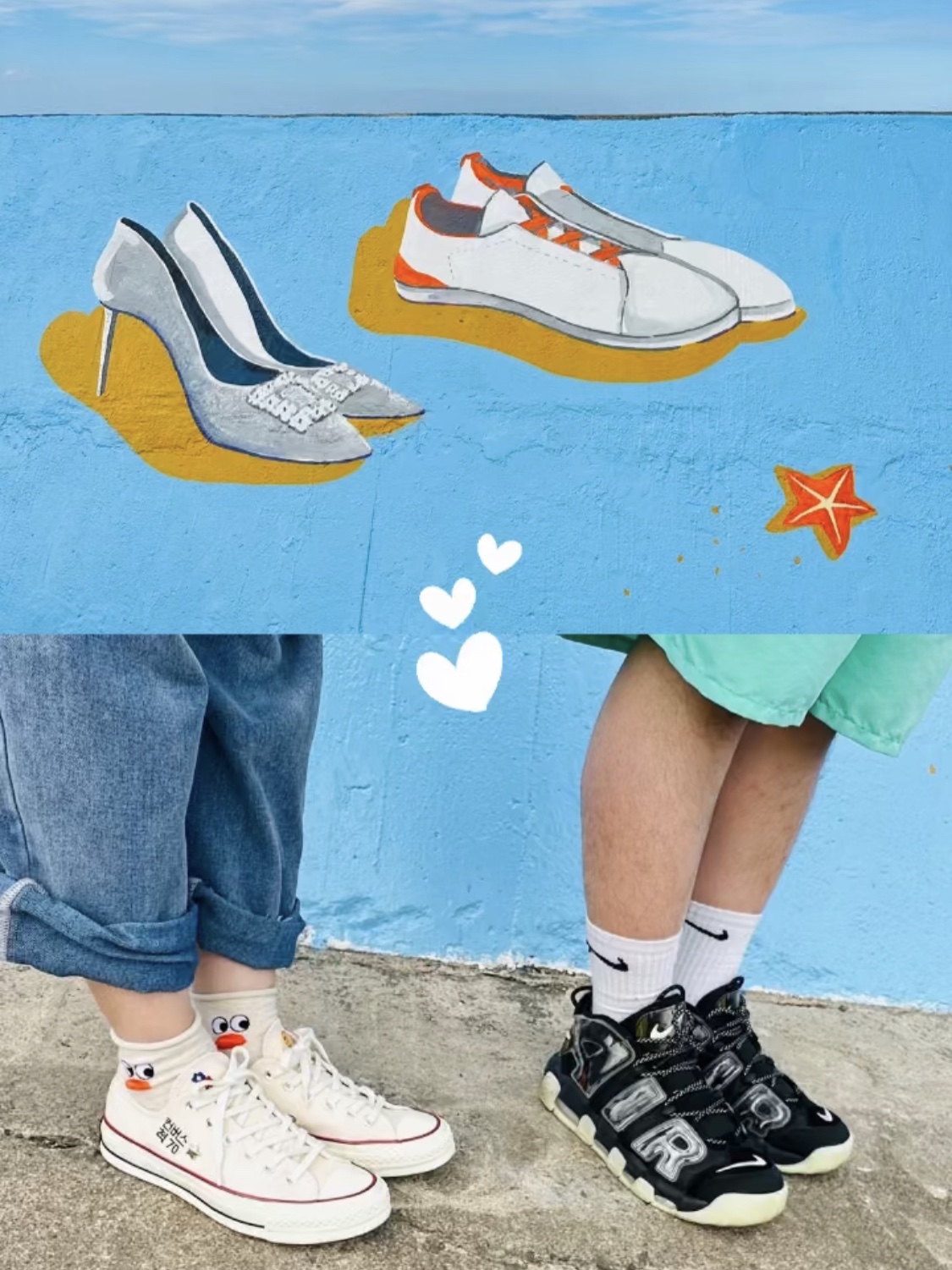 Nike Air More Uptempo Utagawa Kuniyoshi, Converse Chuck 70 Ox Parchment 착용 스타일 - 1